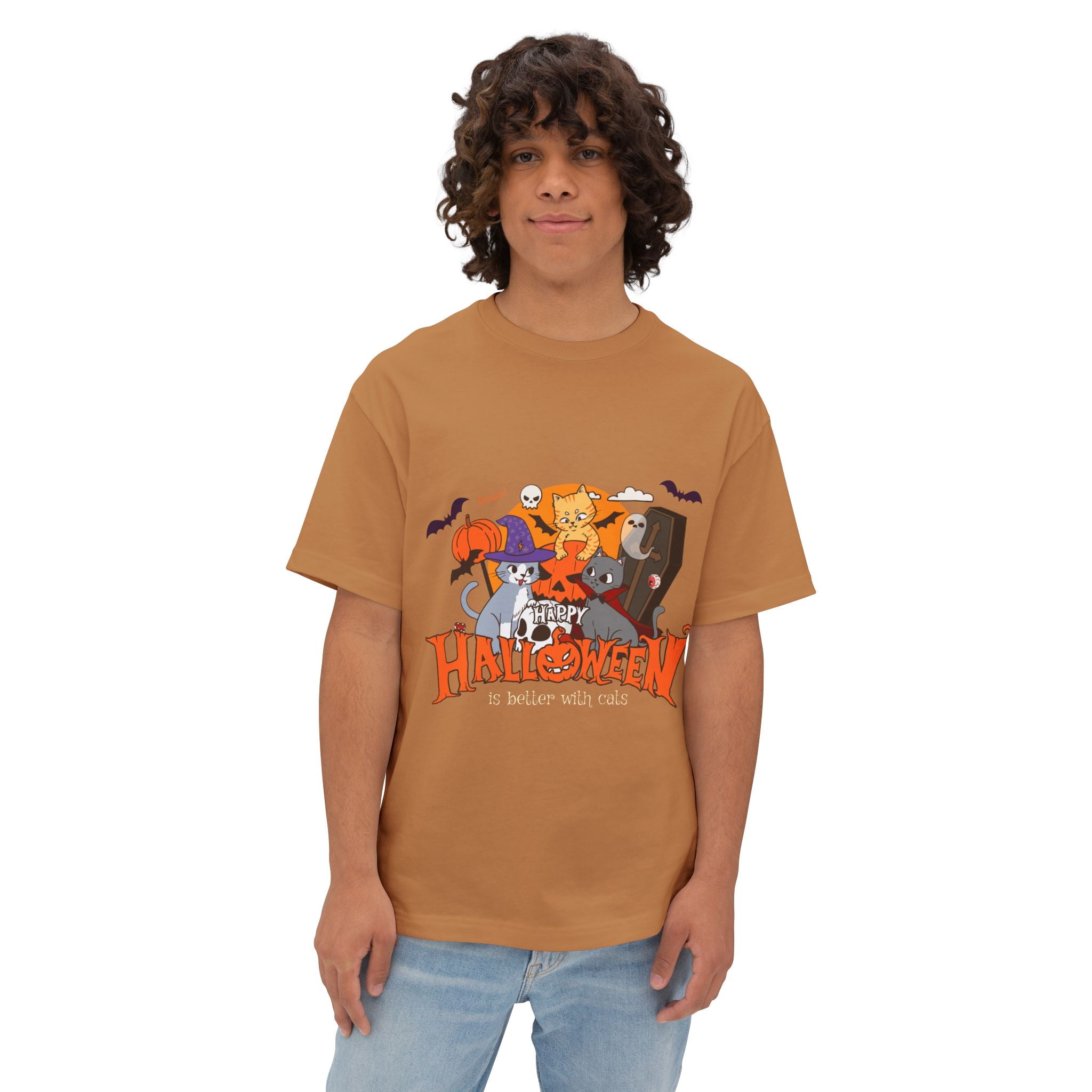 Halloween is Better with Cats | Unisex Oversized Boxy Tee