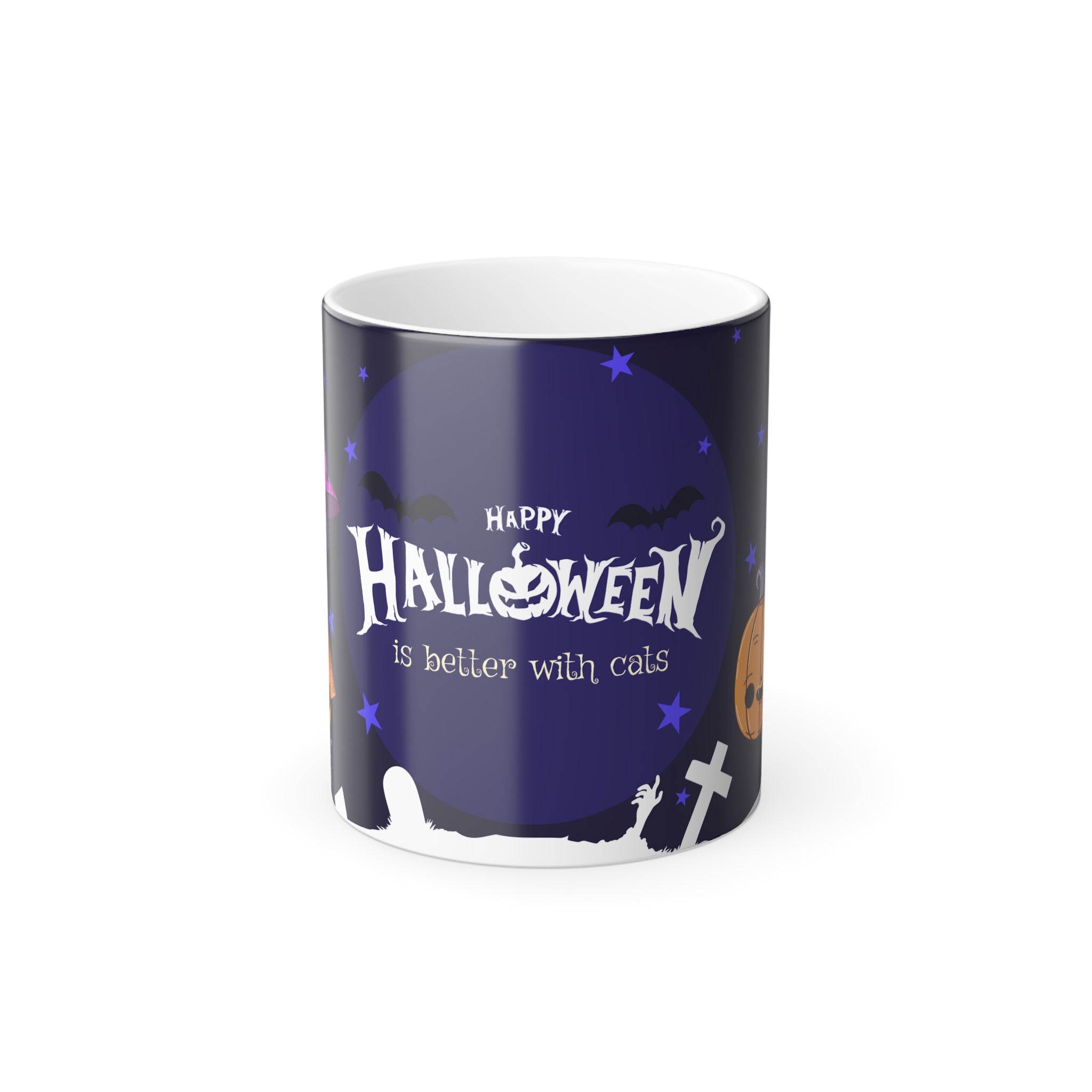 Happy Halloween with Witch's Cats | Color Morphing Mug
