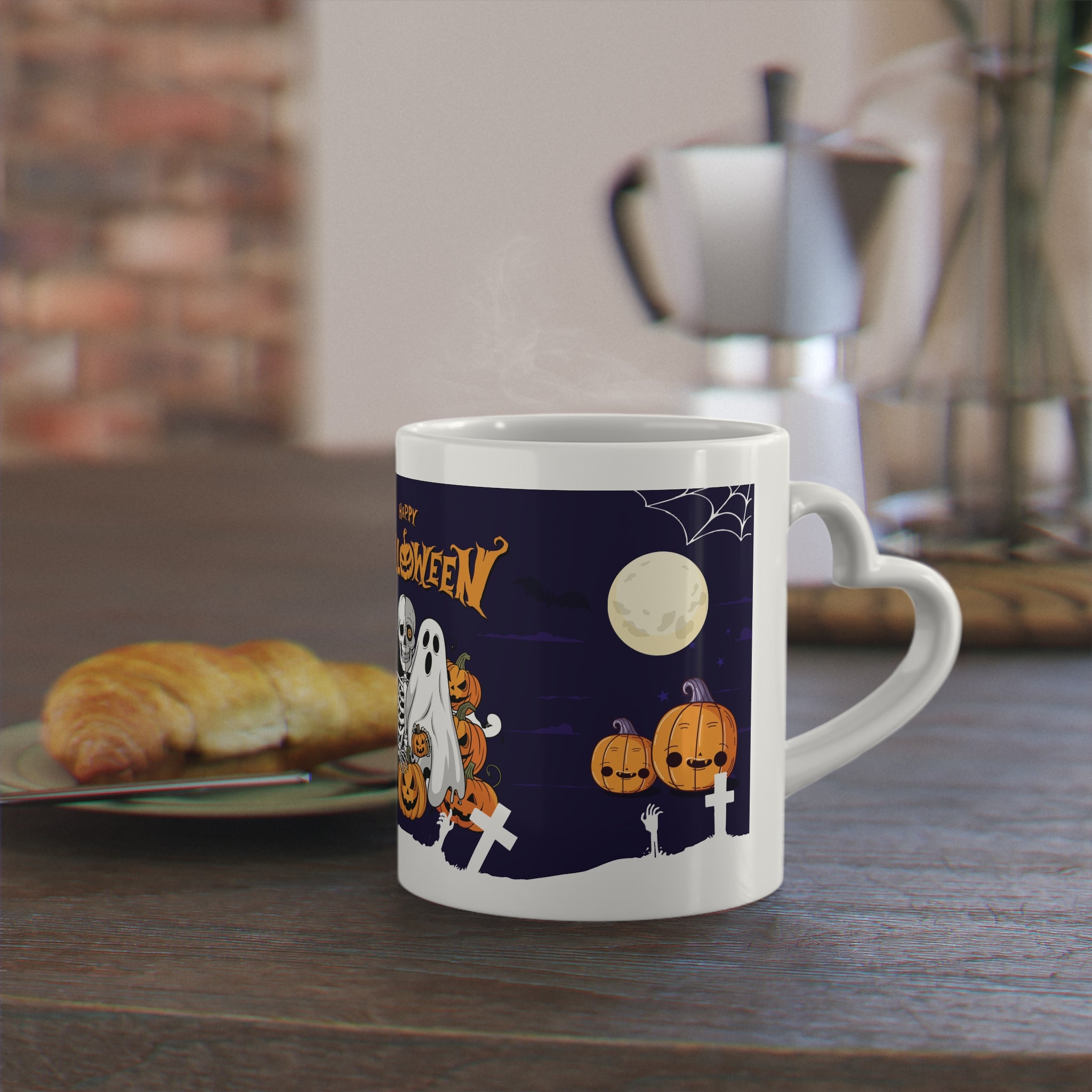 Halloween is Better with Skeleton | Heart-Shaped Mug