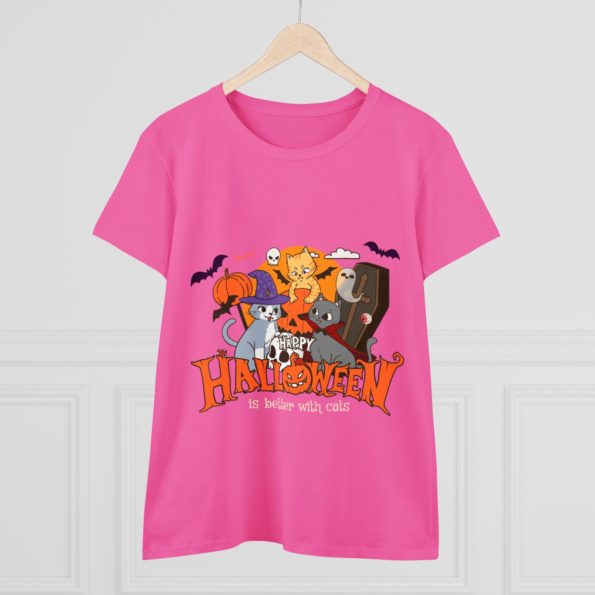 Halloween is Better with Cats | Women's Midweight Cotton Tee
