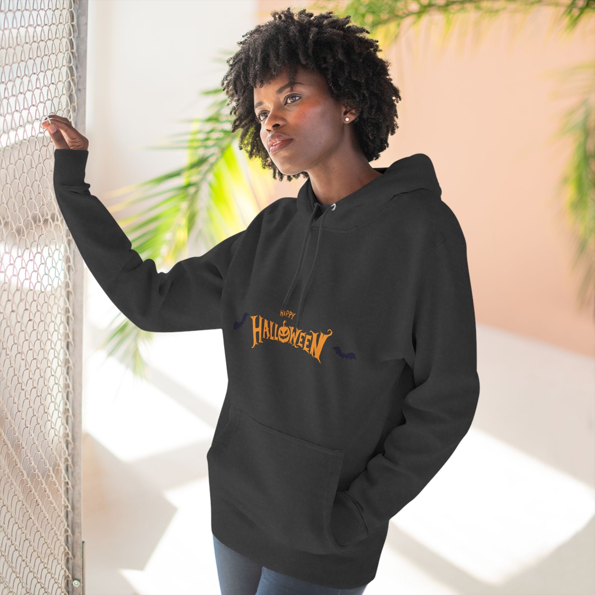 Halloween with Bats | Three-Panel Fleece Hoodie