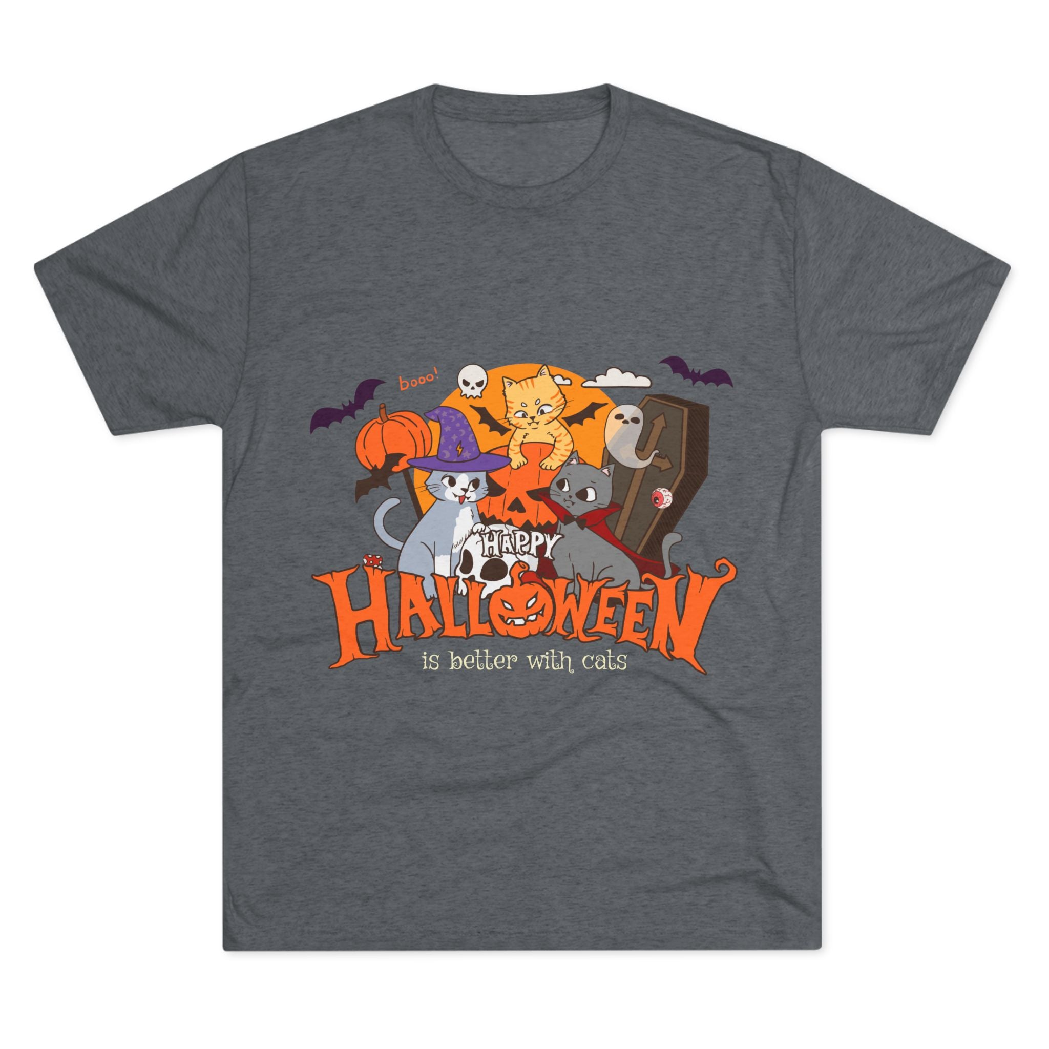Halloween is Better with Cats | Unisex Tri-Blend Crew Tee