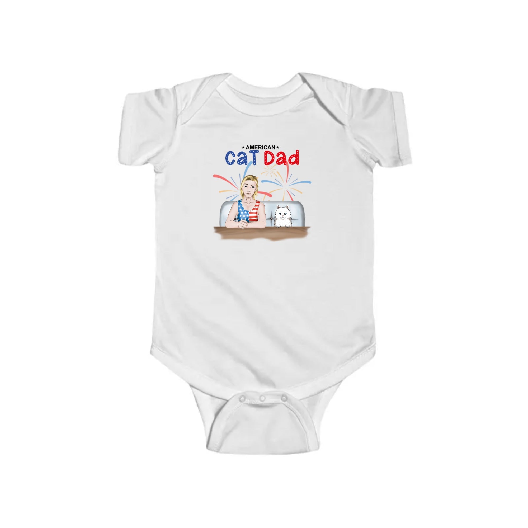 American Cat Dad | Infant Fine Jersey Bodysuit