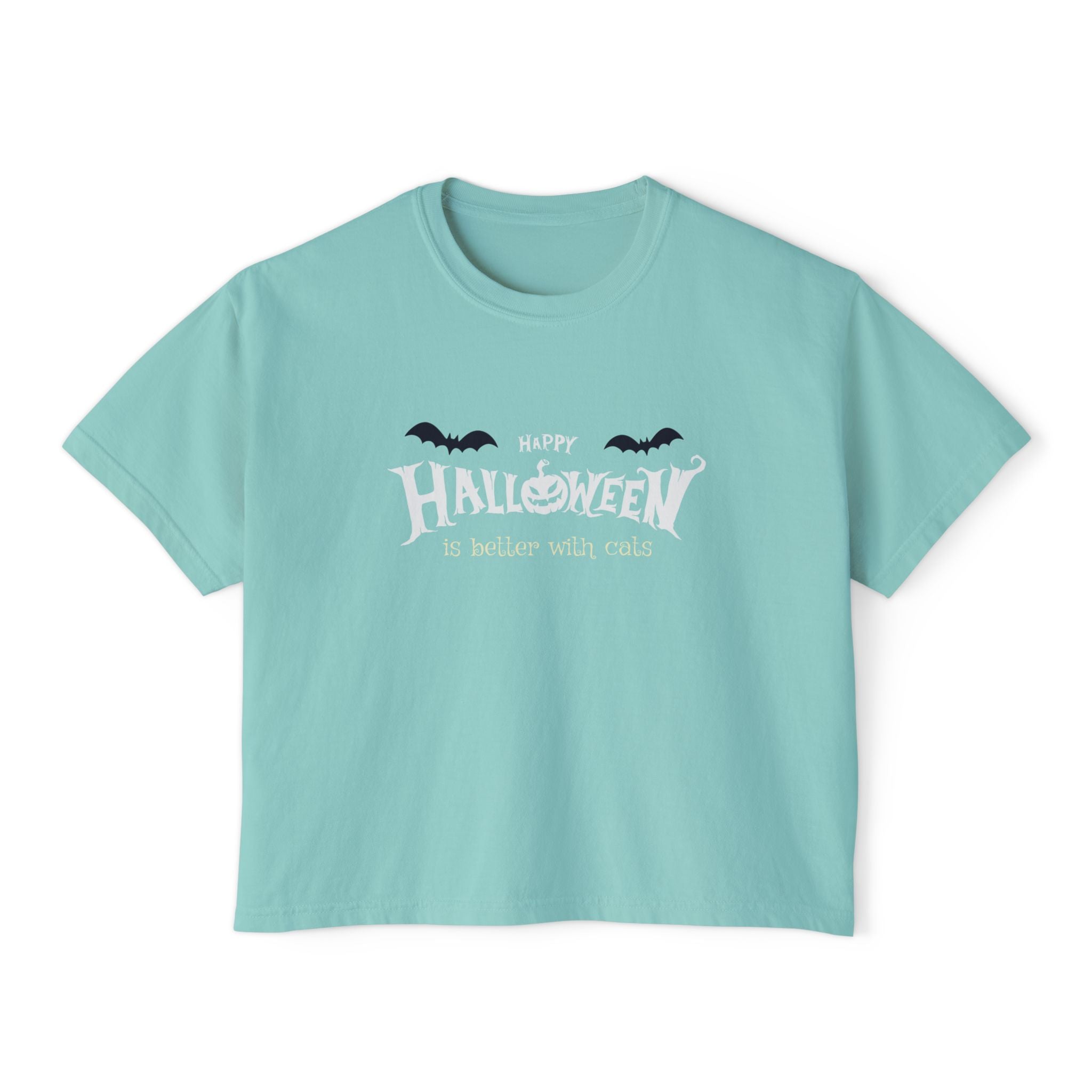 Halloween with Witch's Cats | Women's Boxy Tee