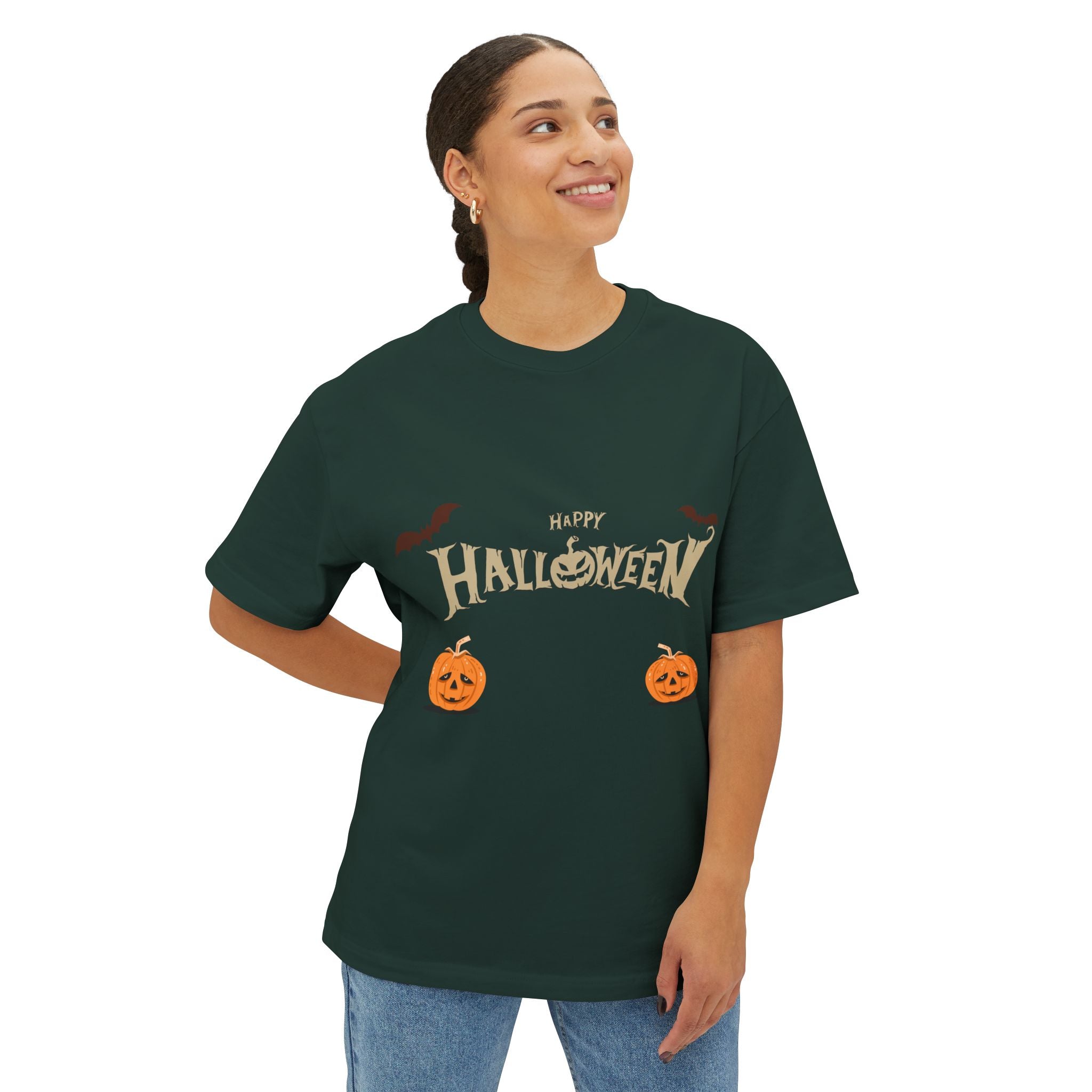 Halloween with Pumpkins | Unisex Oversized Boxy Tee