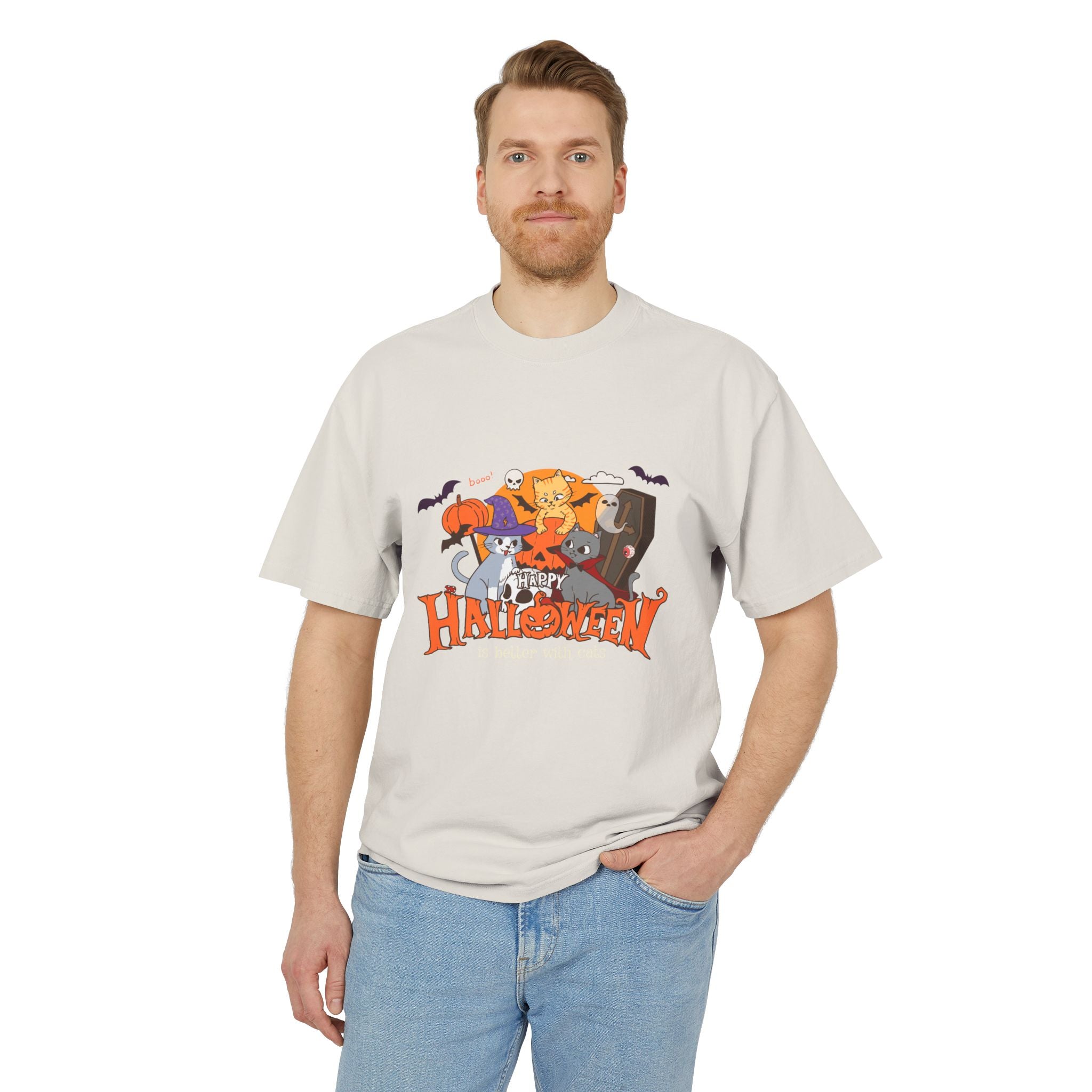 Halloween is Better with Cats | Unisex Heavy Faded Tee