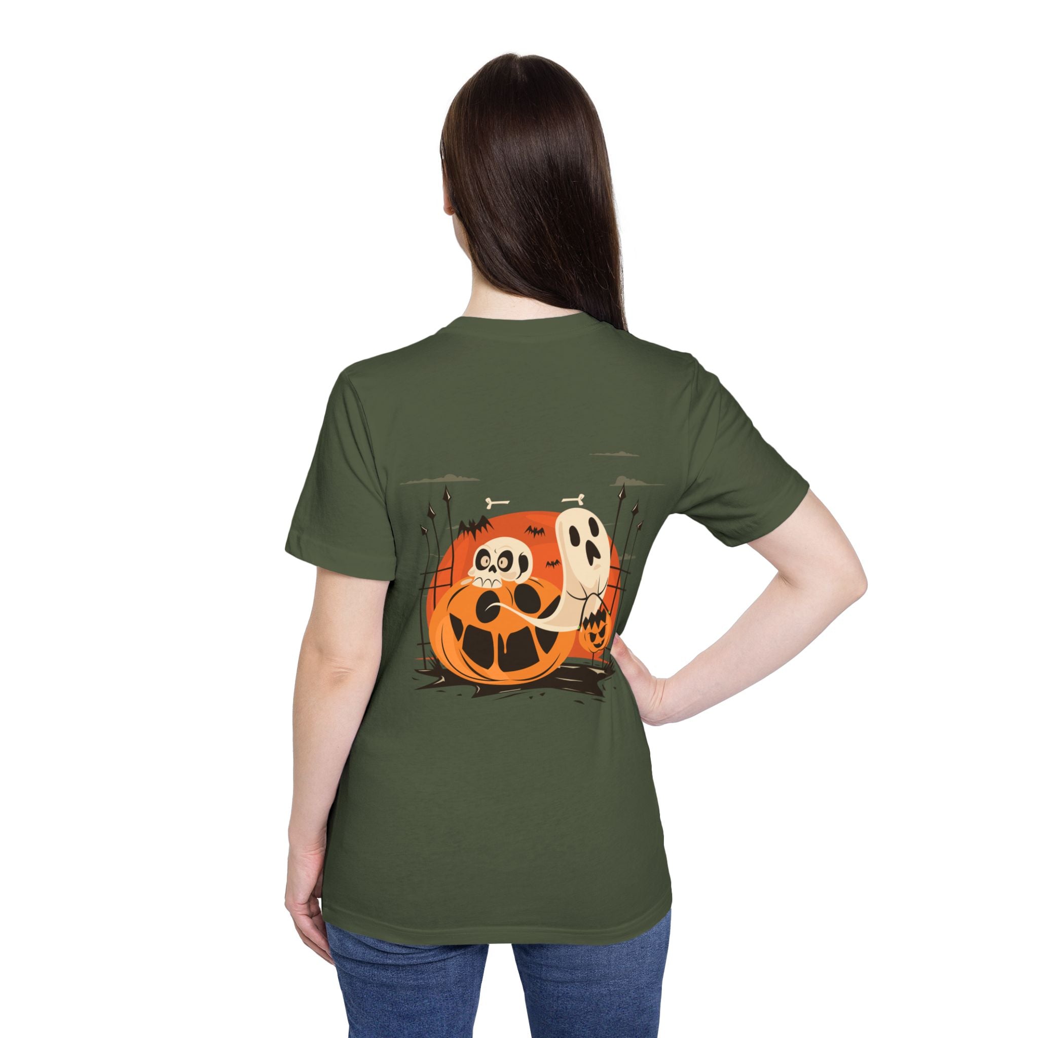 Halloween with Pumpkins | USA-Made Unisex Short-Sleeve Jersey T-Shirt