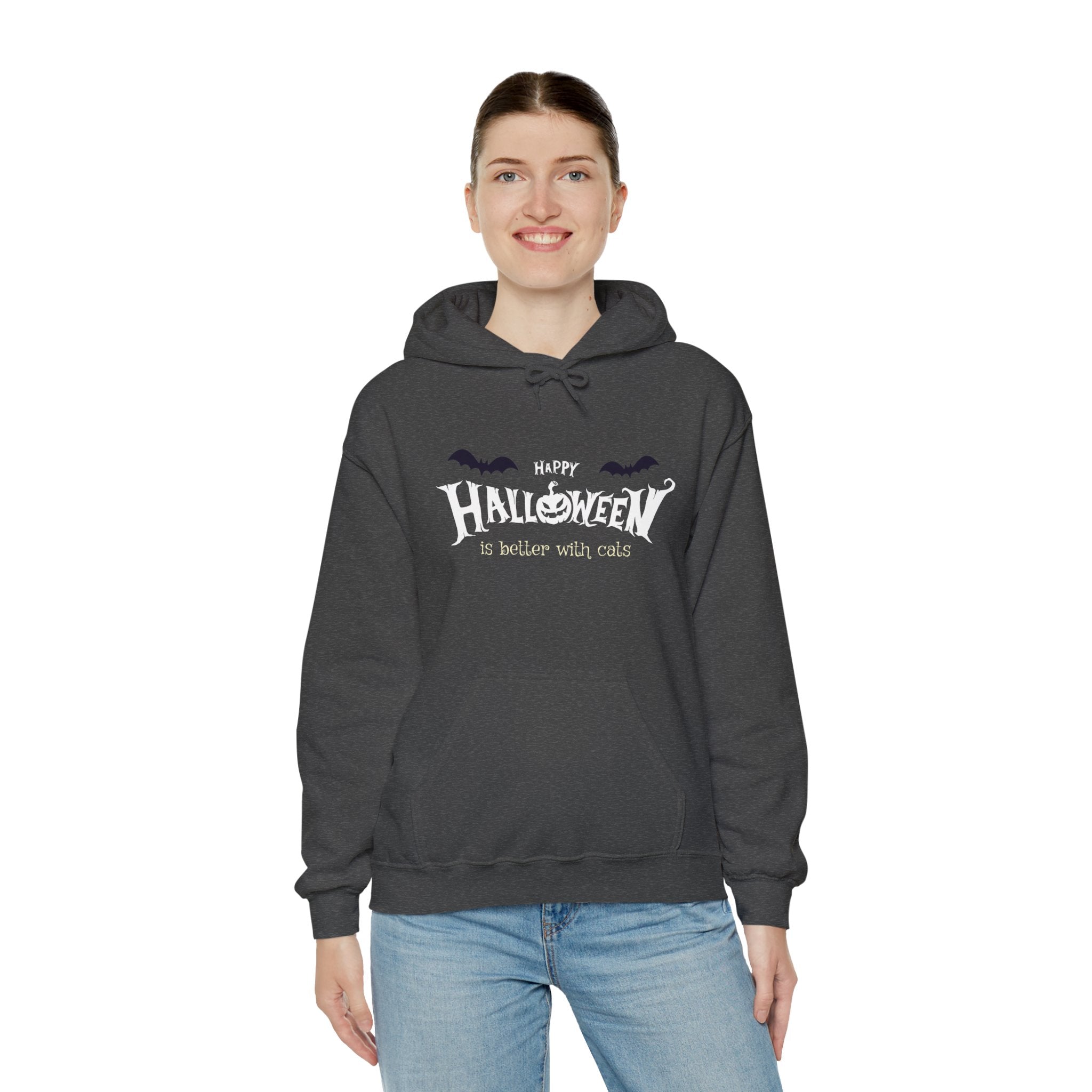 Halloween with Witch's Cats | Unisex Heavy Blend Hooded Sweatshirt
