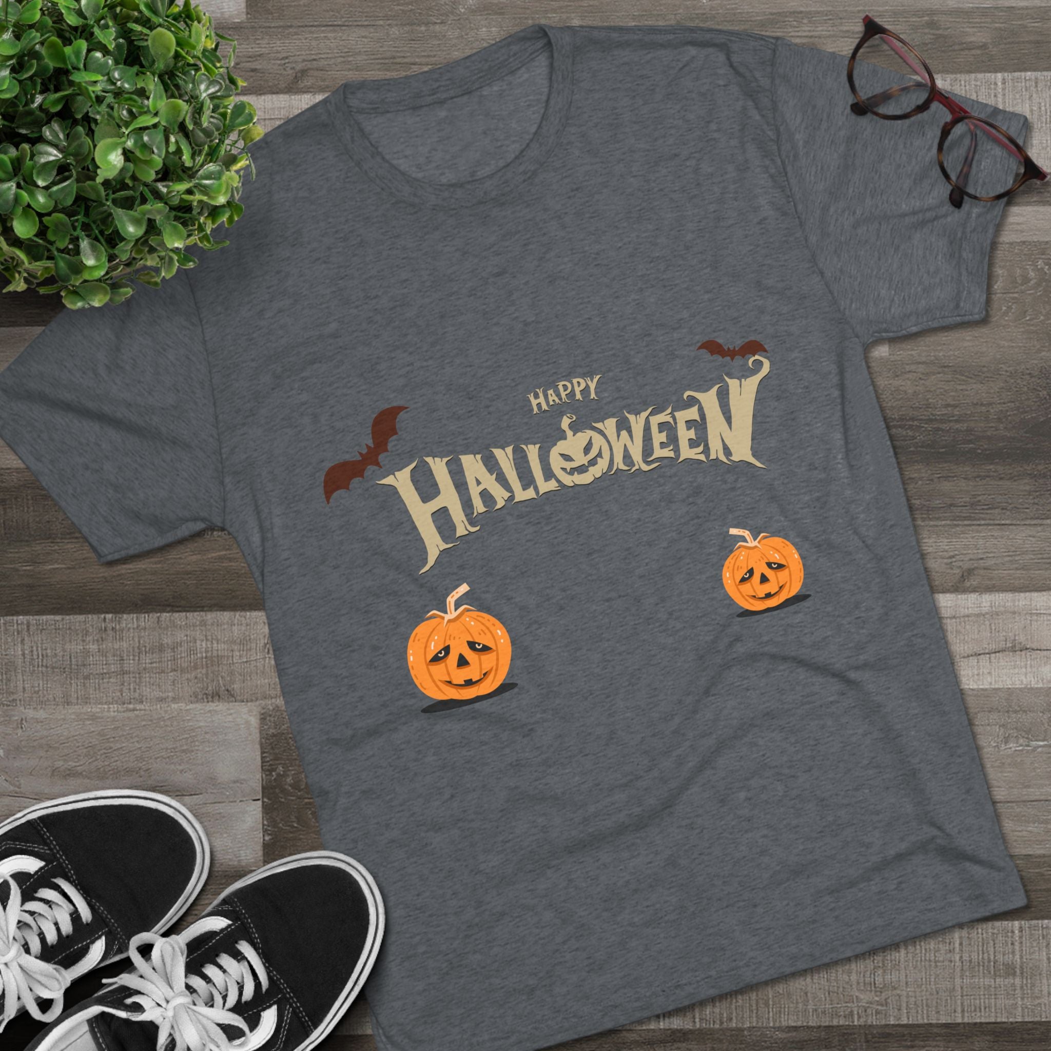 Halloween with Pumpkins | Unisex Tri-Blend Crew Tee