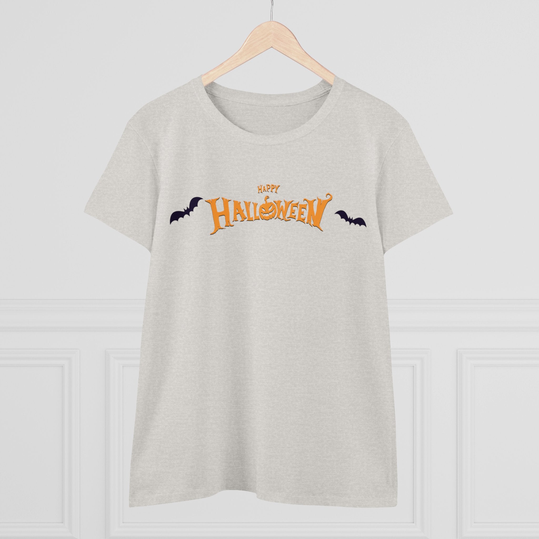 Halloween with Bats | Women's Midweight Cotton Tee
