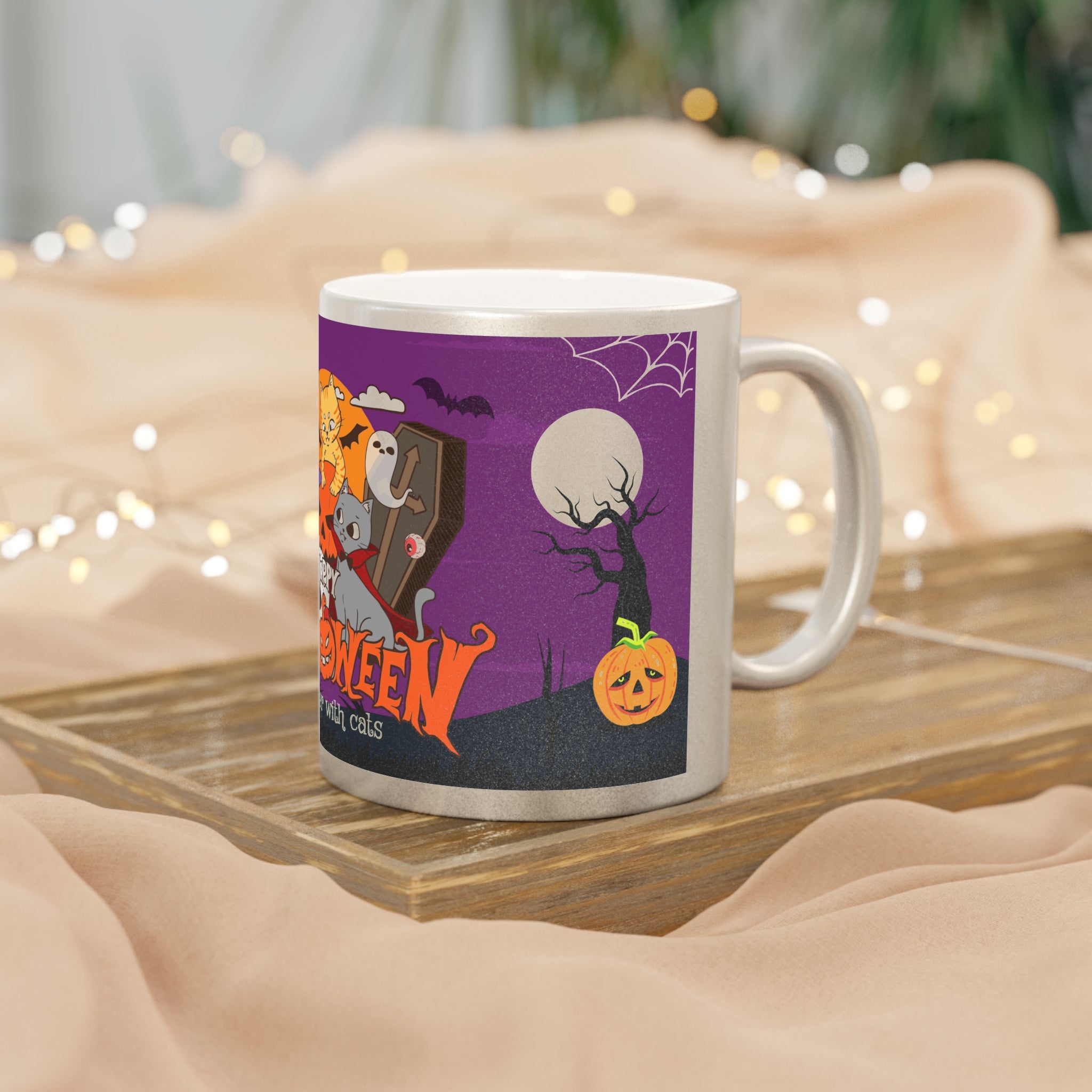 Happy Halloween is Better with Cats | Metallic Mug