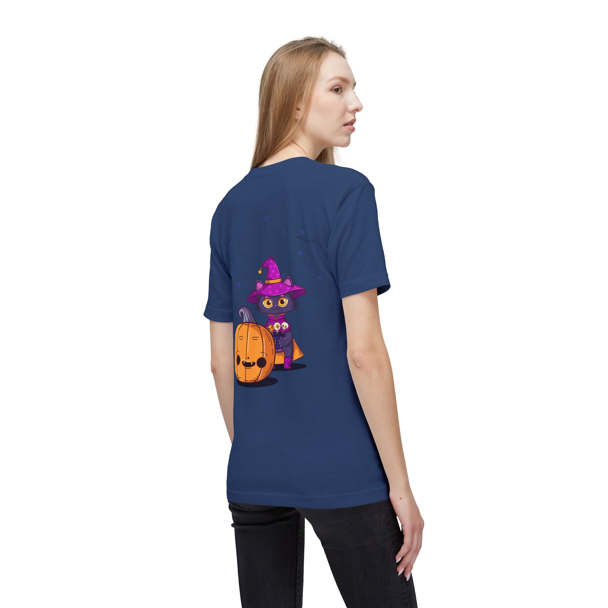 Halloween with Witch's Cats | Unisex Midweight T-shirt, Made in US