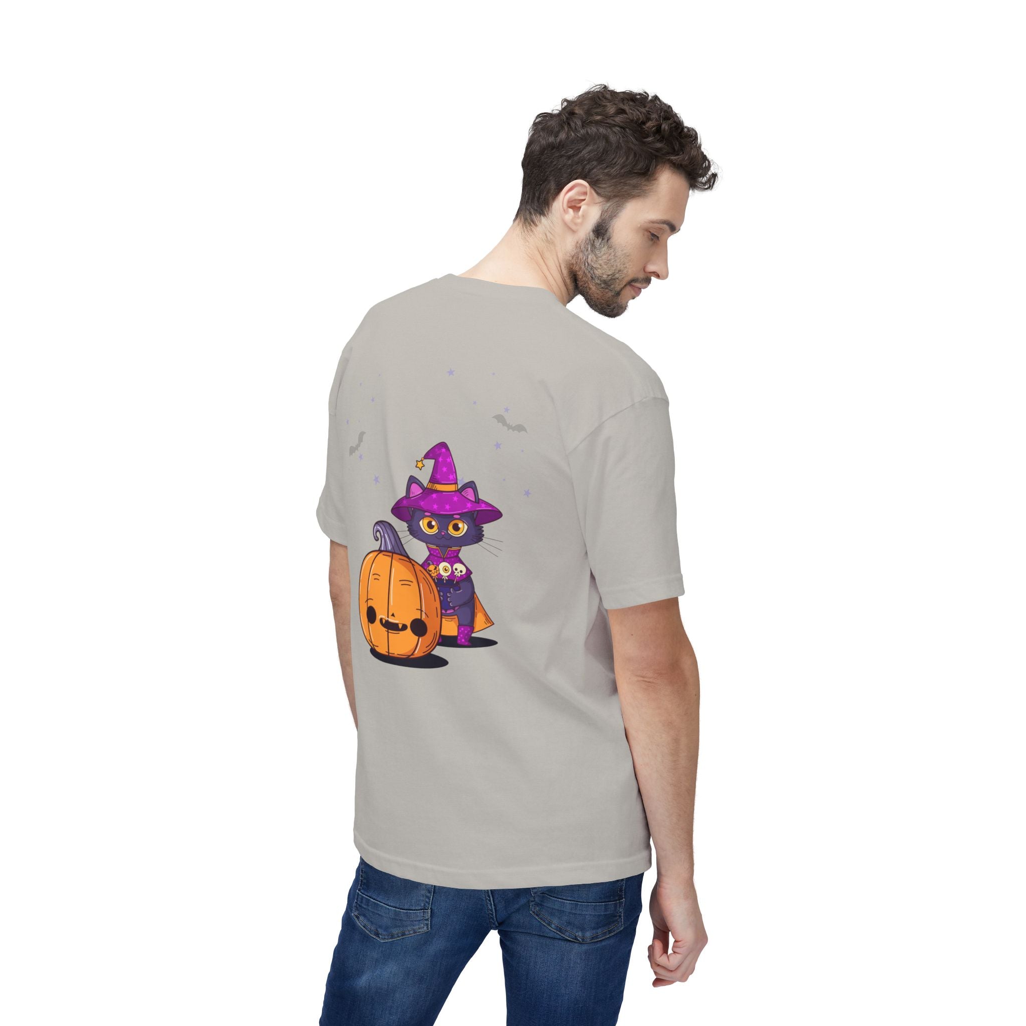 Halloween with Witch's Cats | Unisex Midweight T-shirt, Made in US