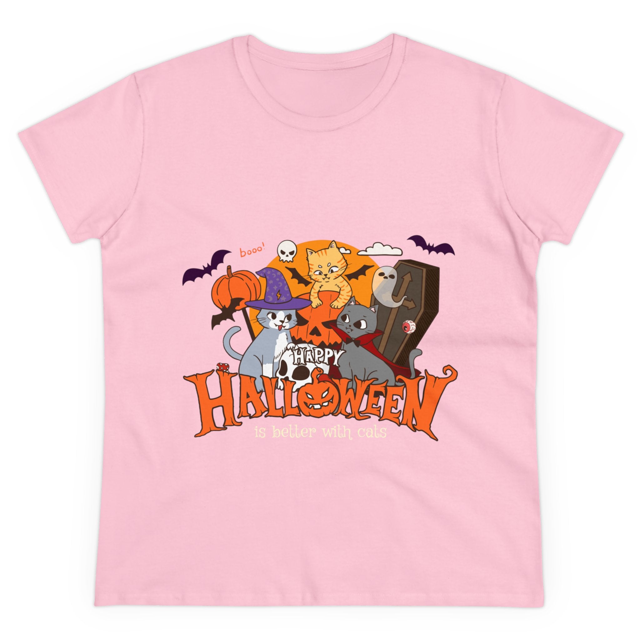 Halloween is Better with Cats | Women's Midweight Cotton Tee