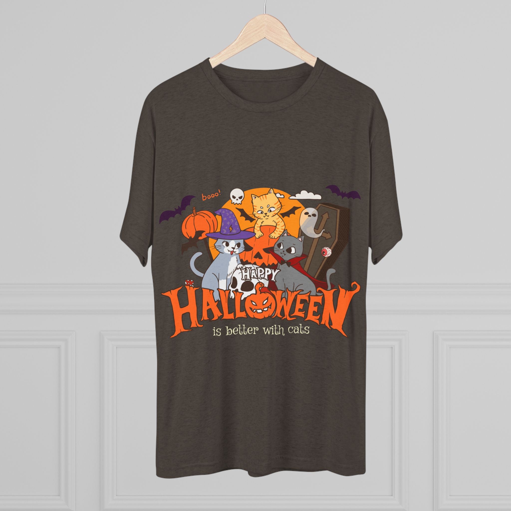 Halloween is Better with Cats | Unisex Tri-Blend Crew Tee