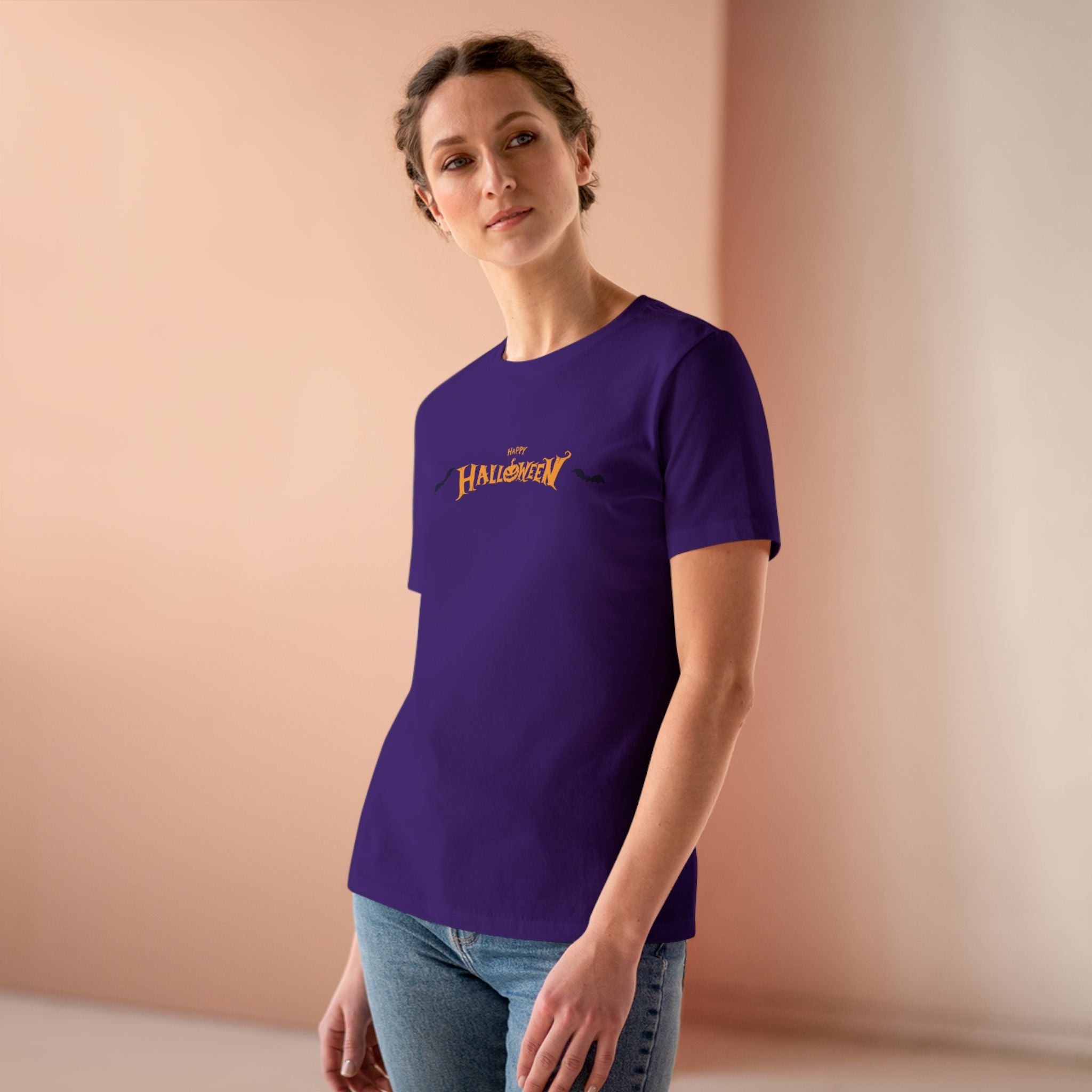 Halloween with Bats | Women's Cotton Tee