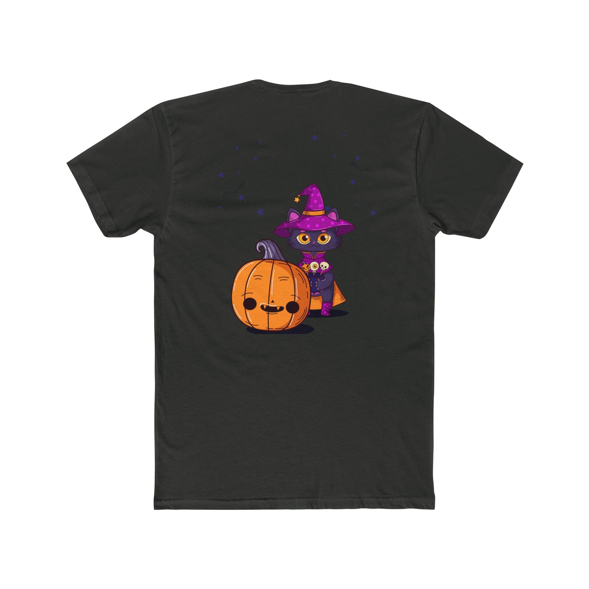 Halloween with Witch's Cats | Unisex Cotton Crew Tee