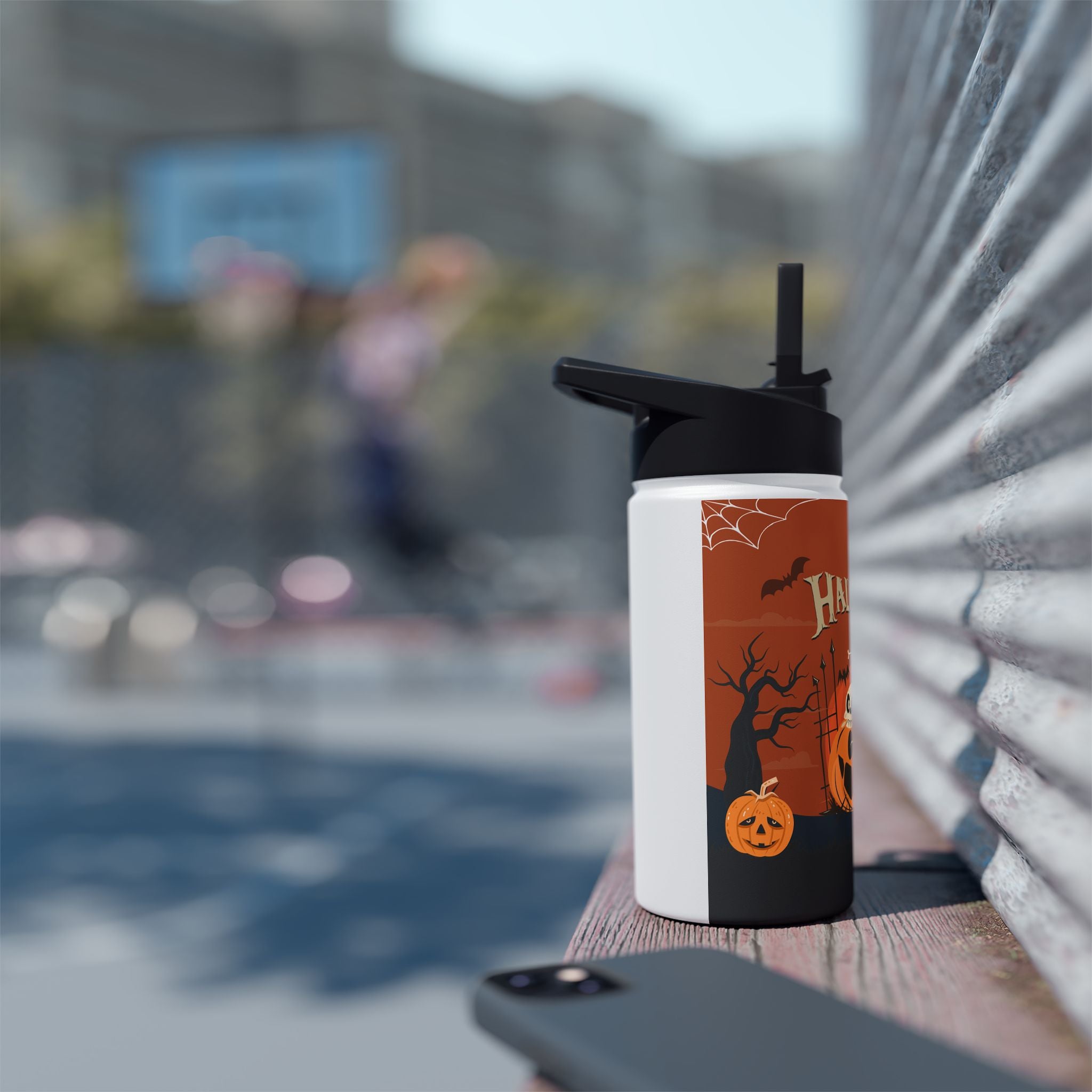 Happy Halloween with Pumpkin | Stainless Steel Water Bottle, Standard Lid