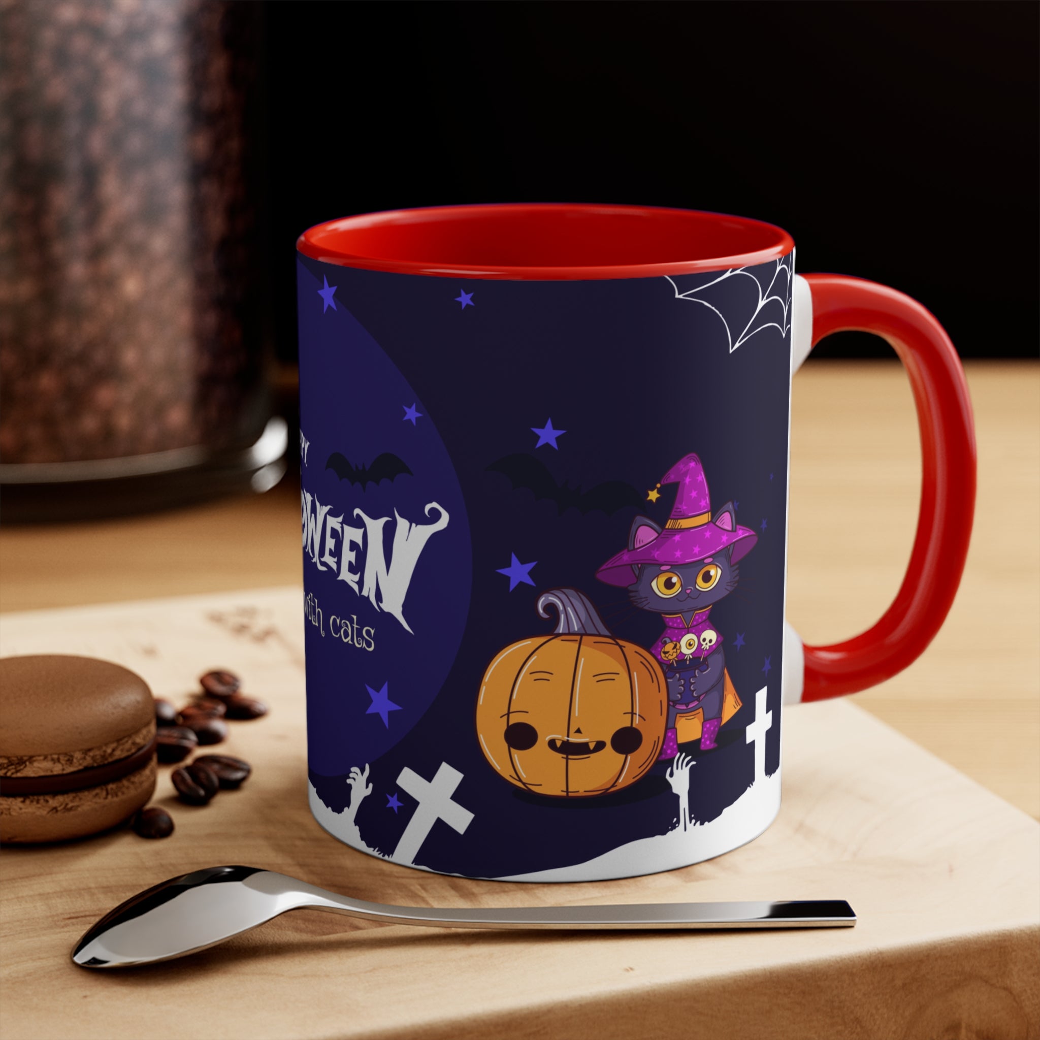 Happy Halloween with Witch's Cats | Accent Mugs