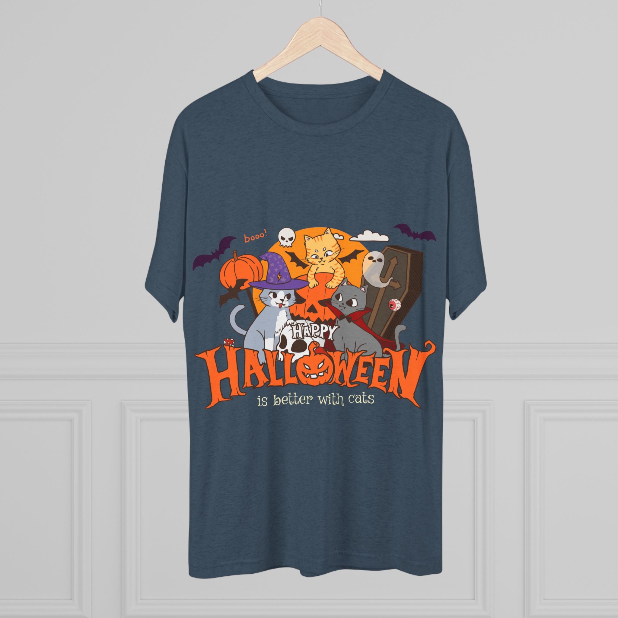 Halloween is Better with Cats | Unisex Tri-Blend Crew Tee