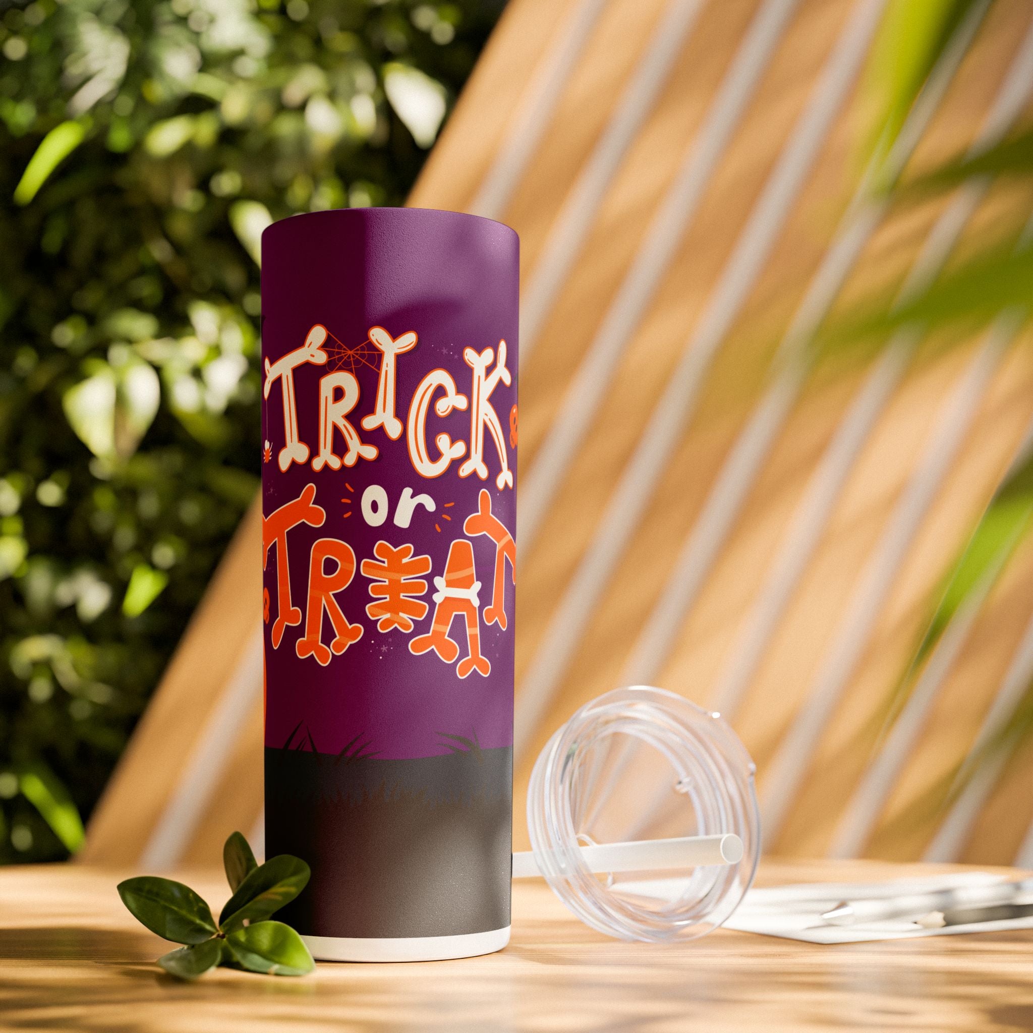 Halloween Trick or Treat | Skinny Tumbler with Straw