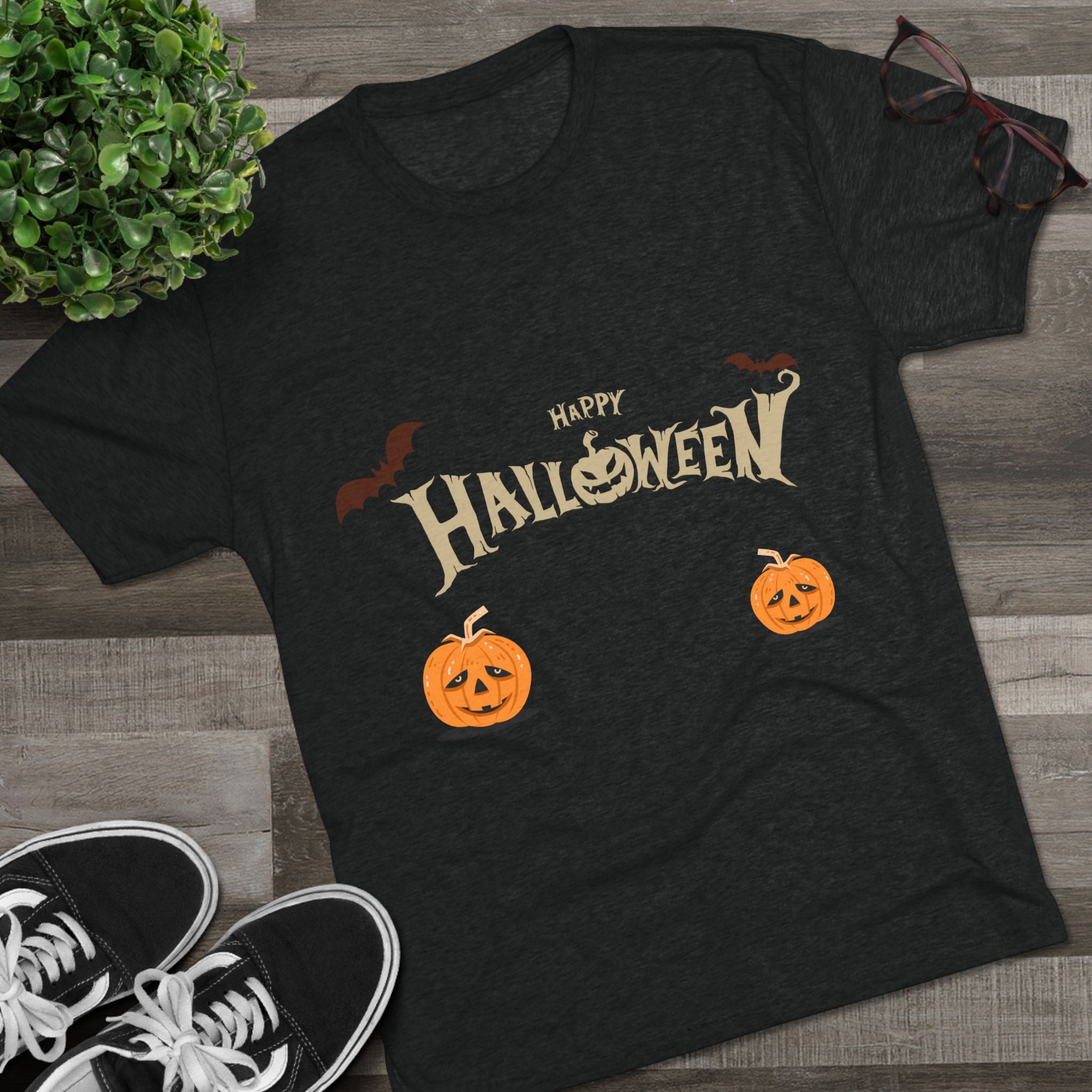 Halloween with Pumpkins | Unisex Tri-Blend Crew Tee