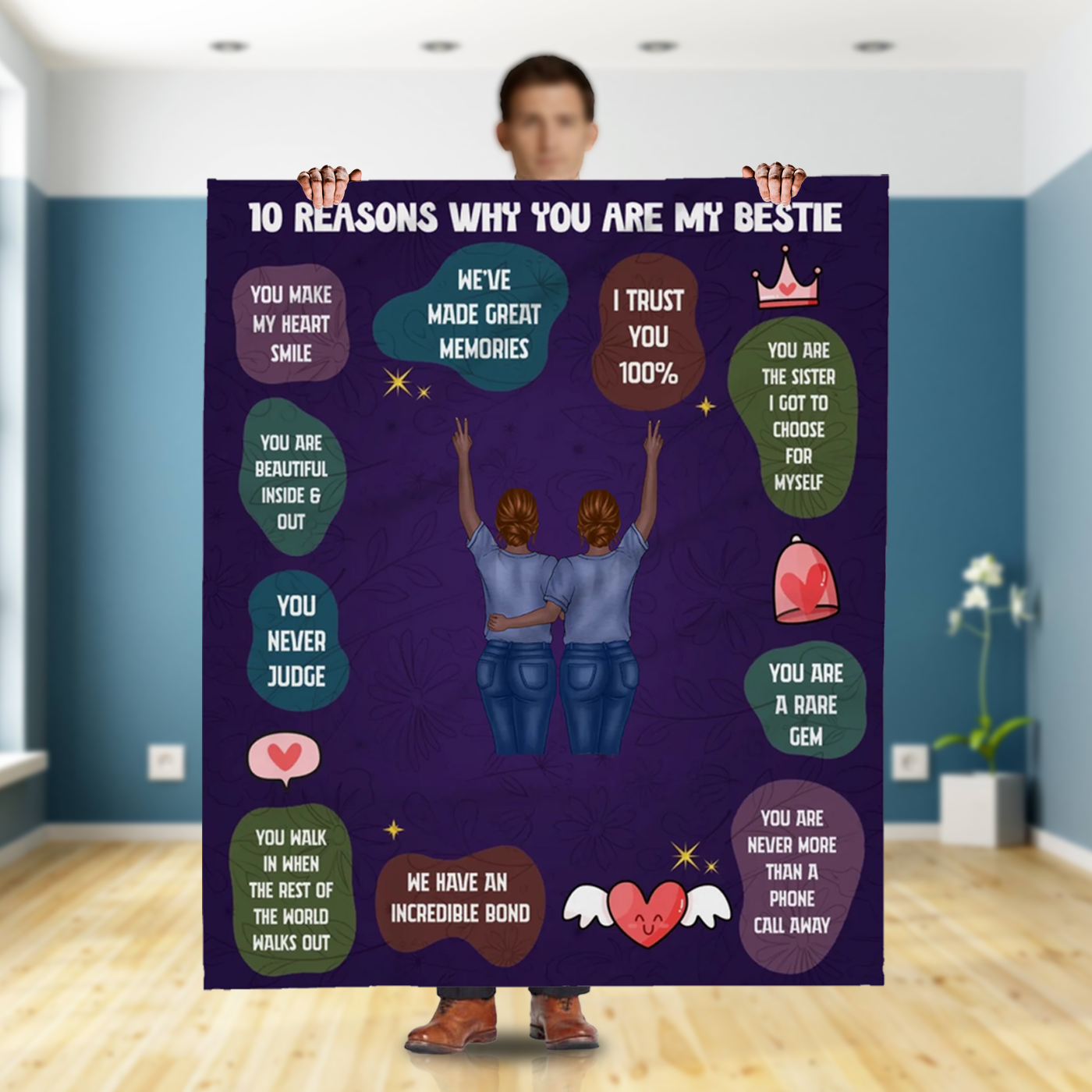 Personalized Best Friend Blanket - 10 Reasons Why You're My Bestie