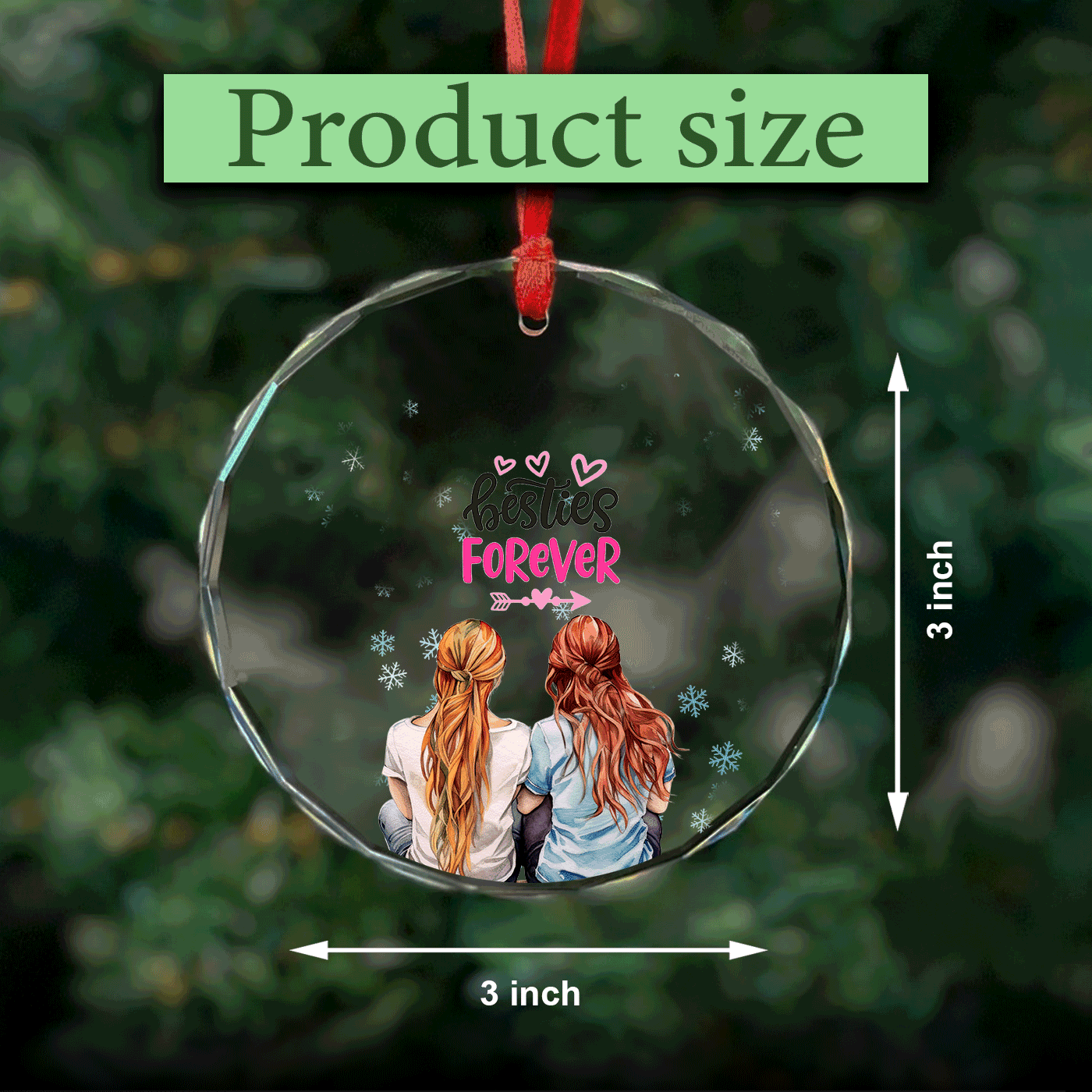 Besties Forever | Celebrate Friendship this Christmas Season | Glass Ornament