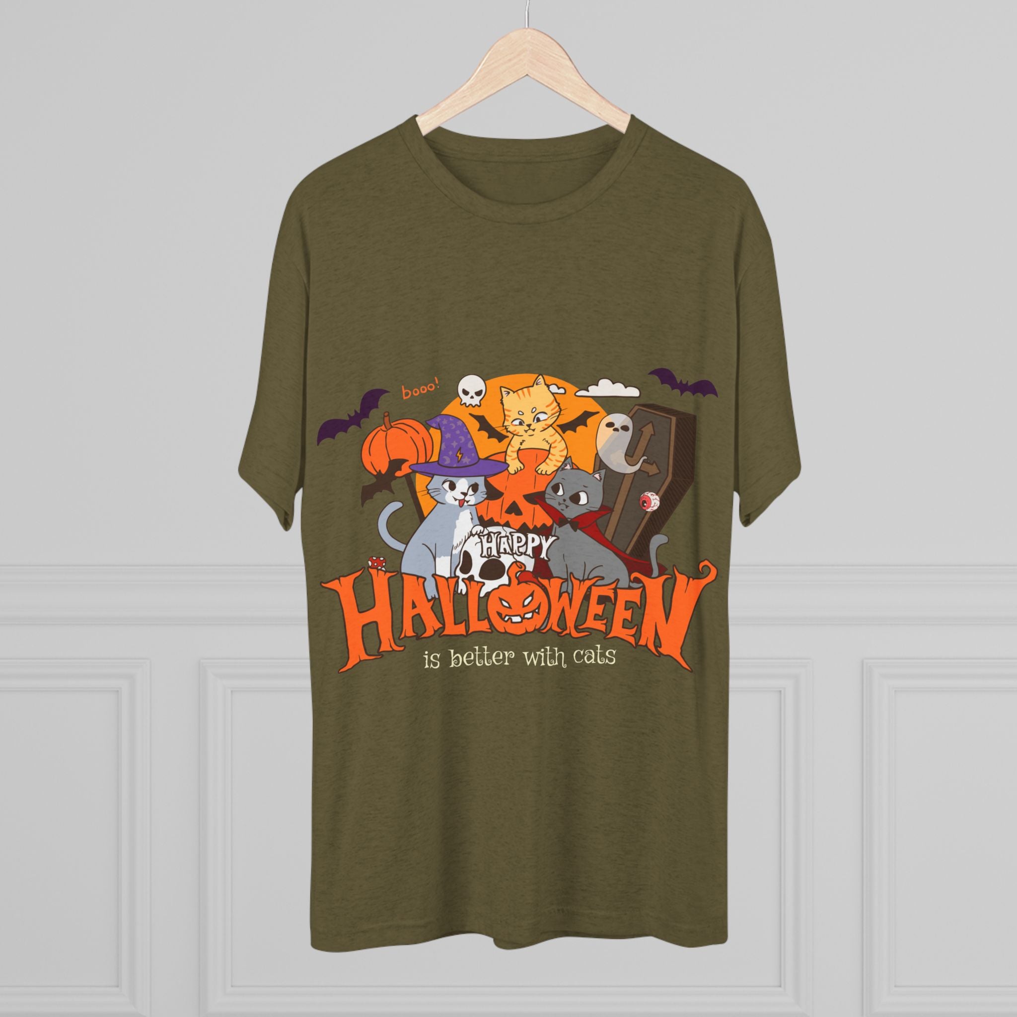 Halloween is Better with Cats | Unisex Tri-Blend Crew Tee