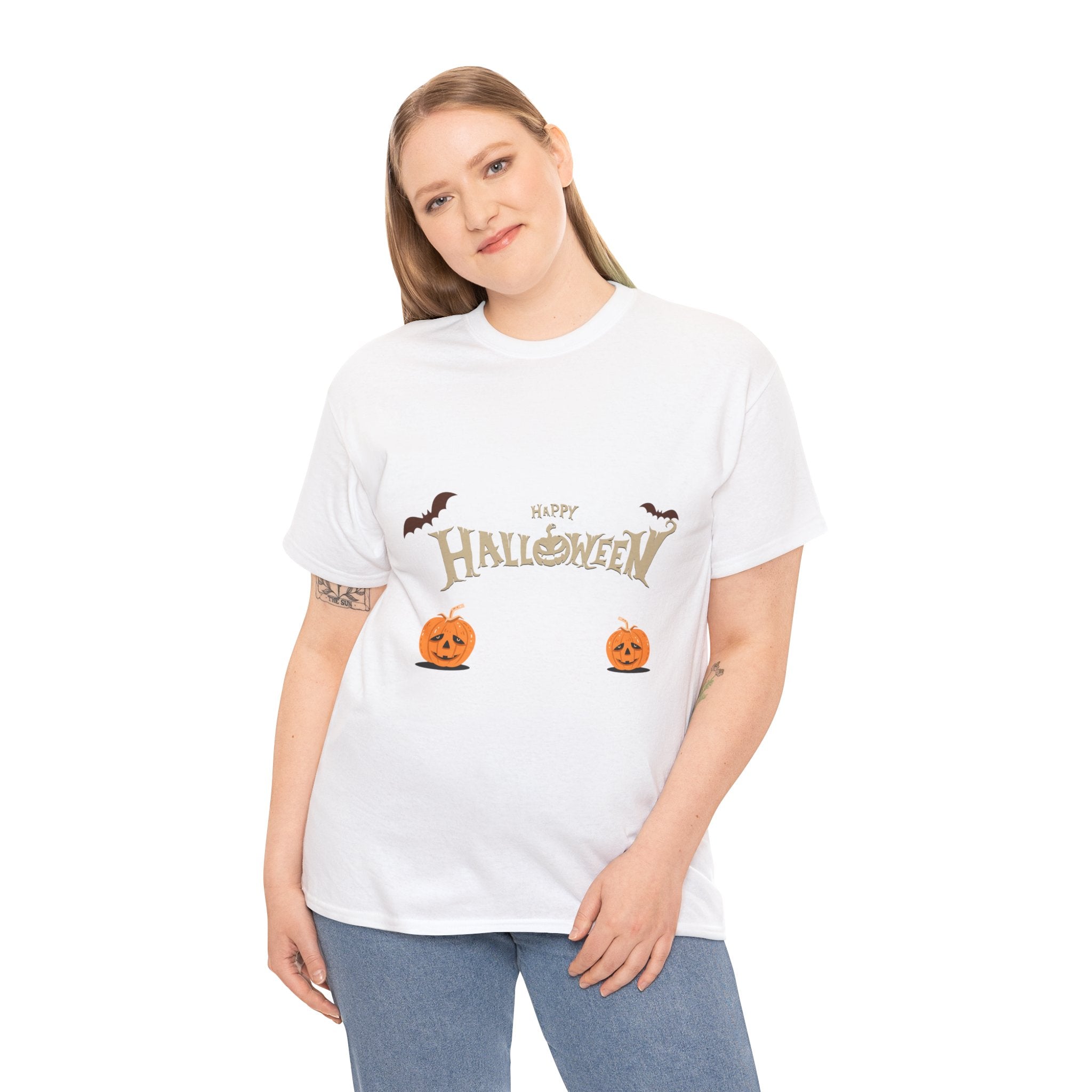 Halloween with Pumpkin | Unisex Heavy Cotton Tee