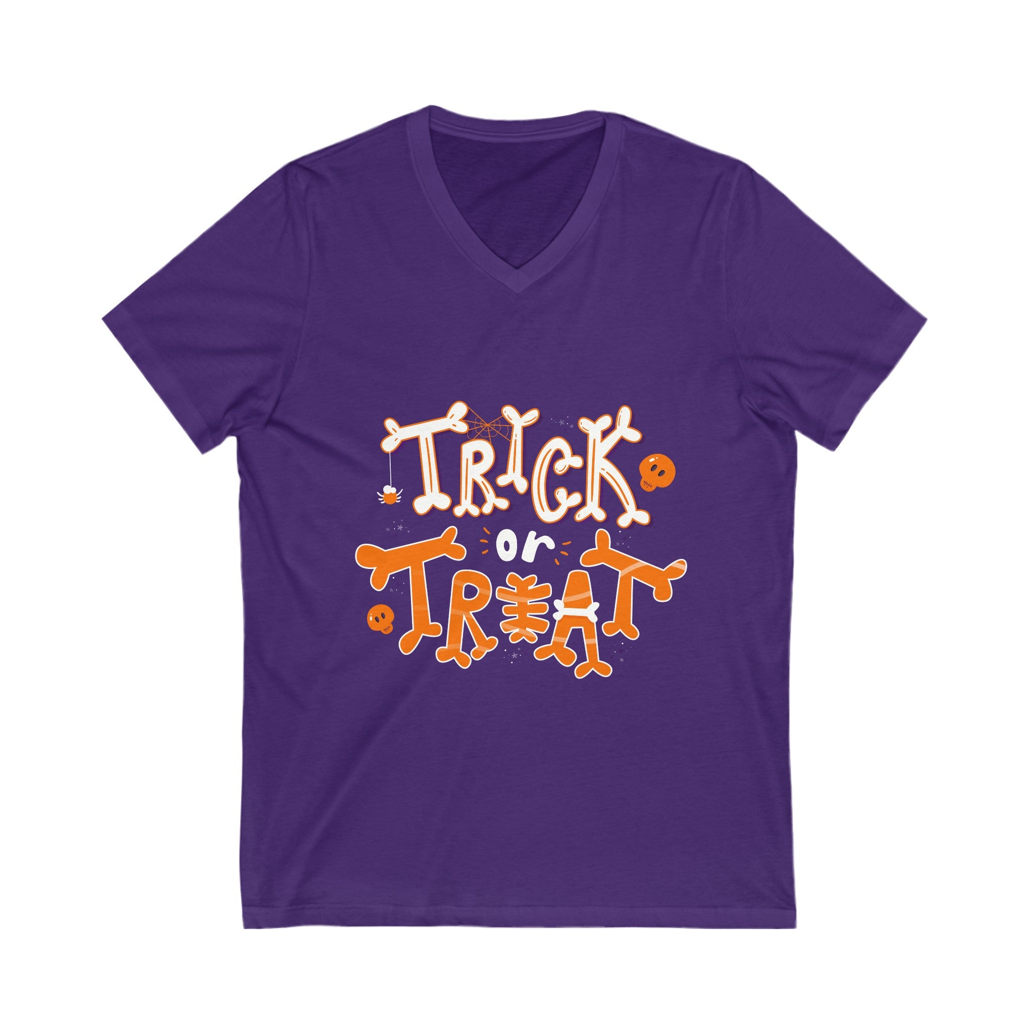 Halloween Trick or Treat  | Unisex Jersey Short Sleeve V-Neck Tee
