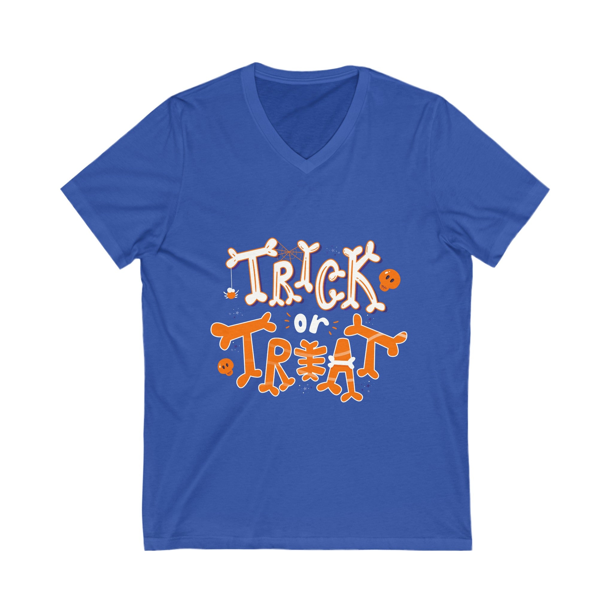 Halloween Trick or Treat  | Unisex Jersey Short Sleeve V-Neck Tee