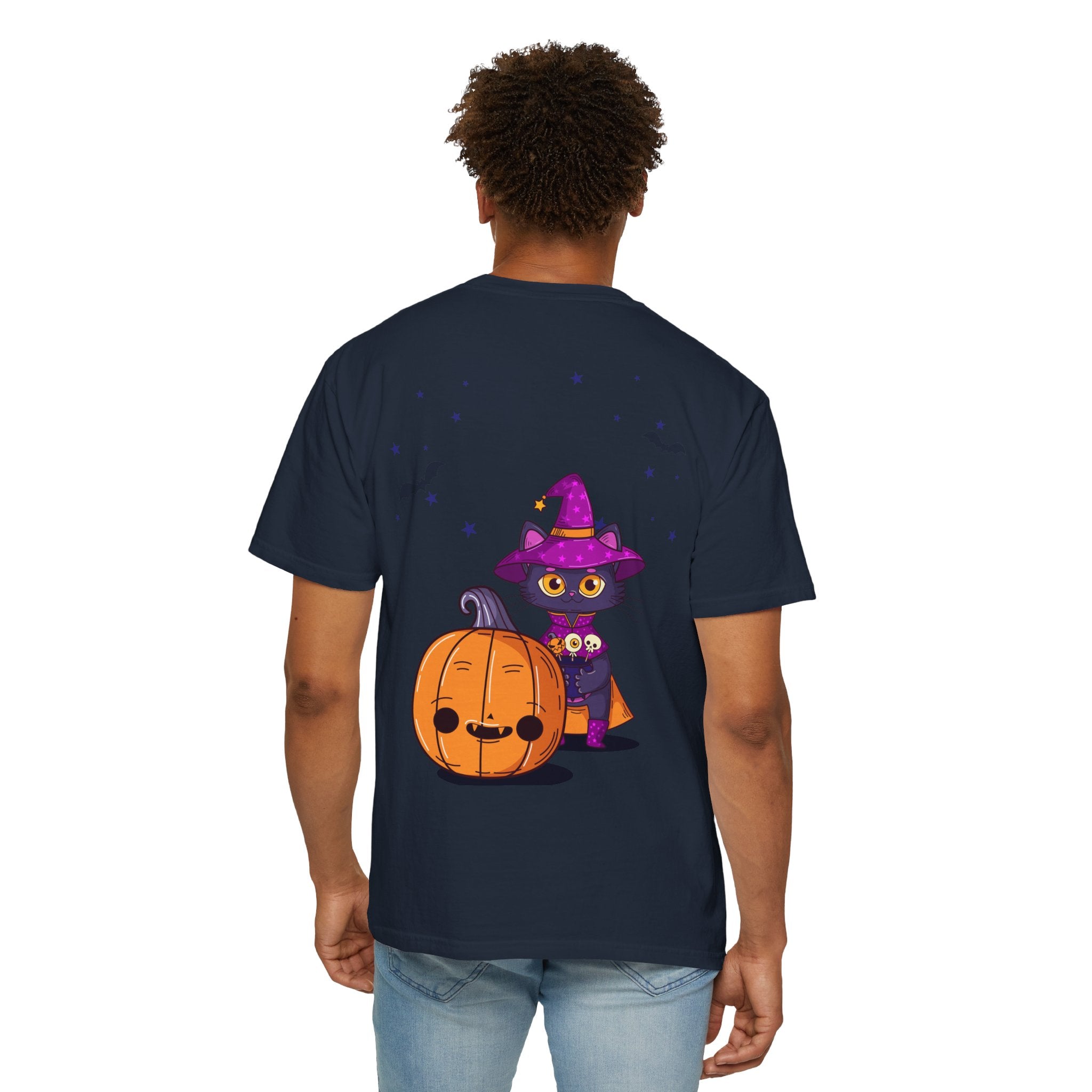 Halloween with Witch's Cats | Unisex Garment-Dyed T-shirt