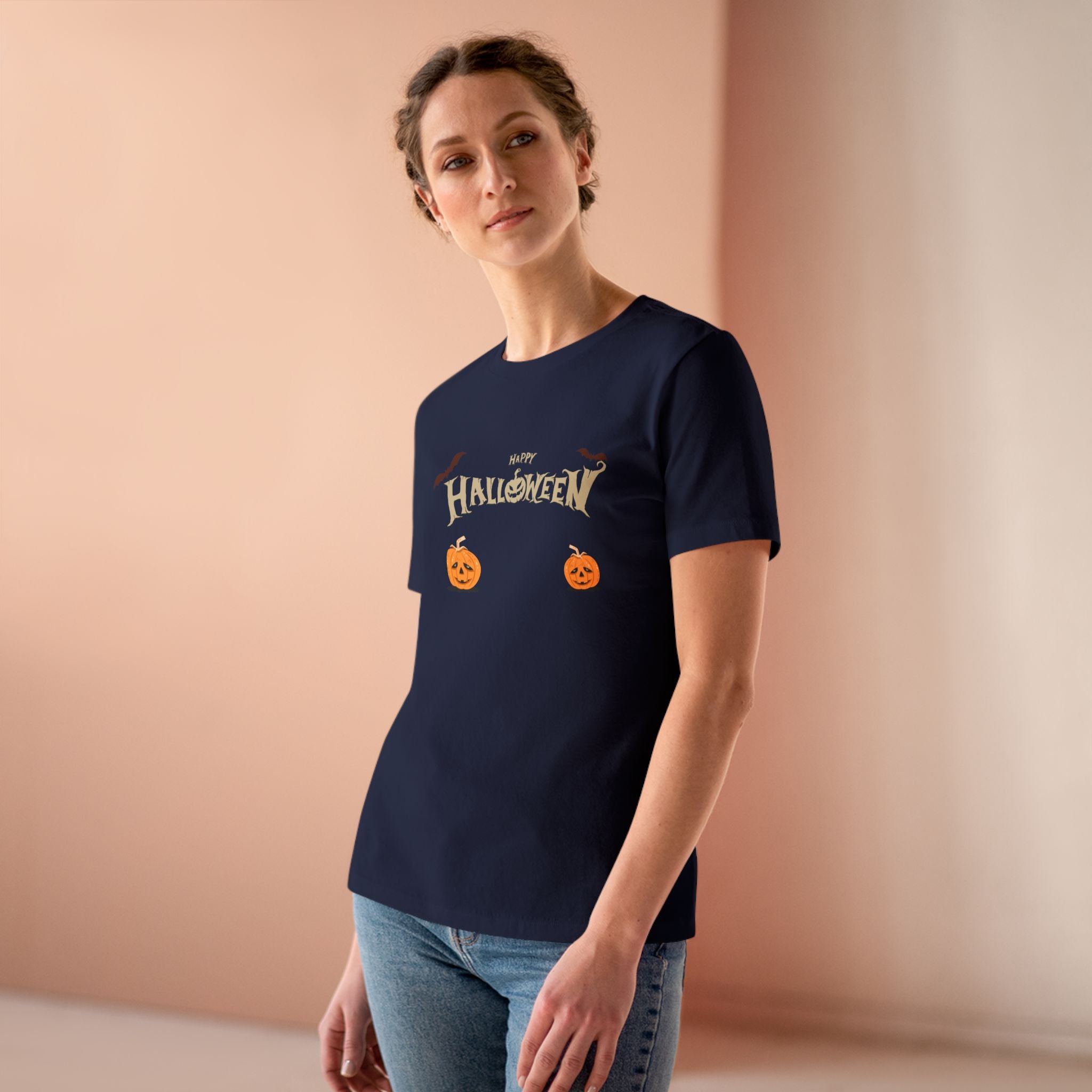 Halloween with Pumpkins | Women's Cotton Tee