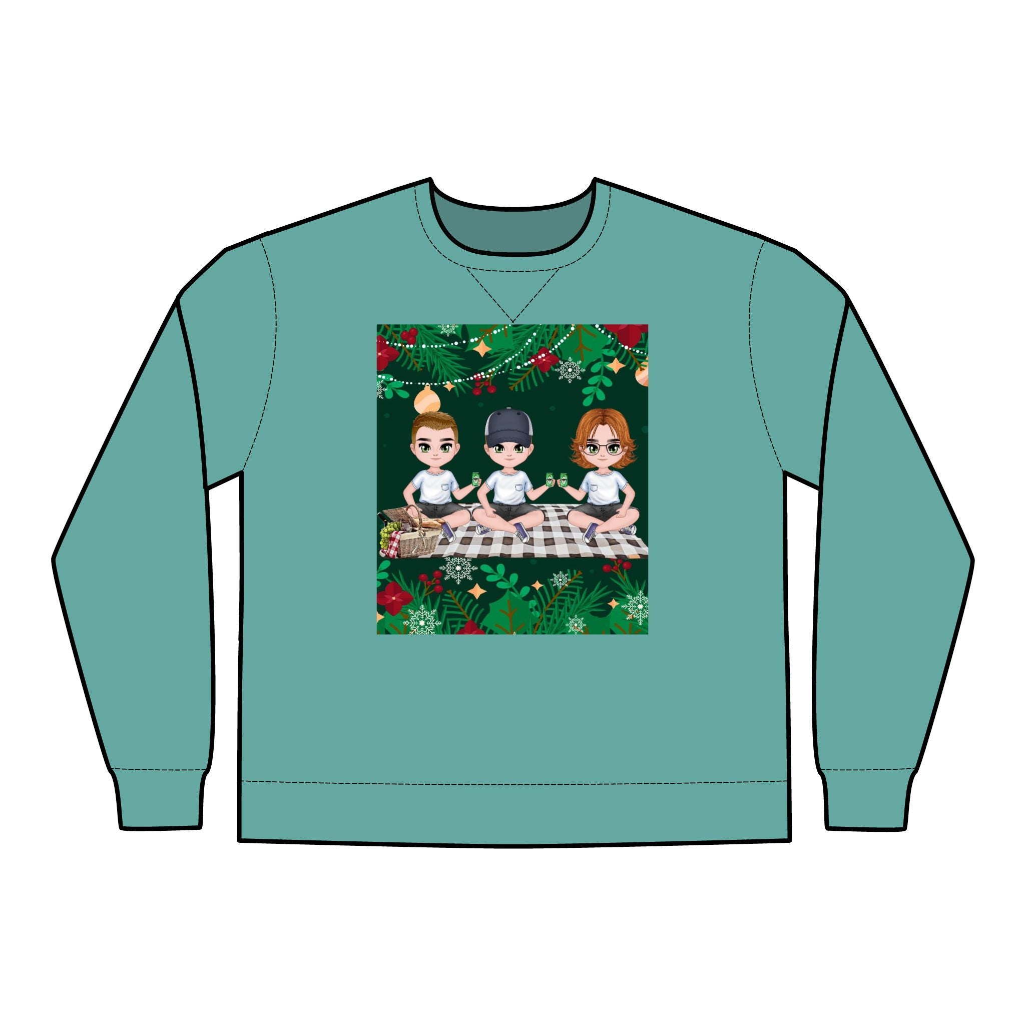 Christmas Family themed Unisex ComfortWash® Garment Dyed Crewneck Sweatshirt