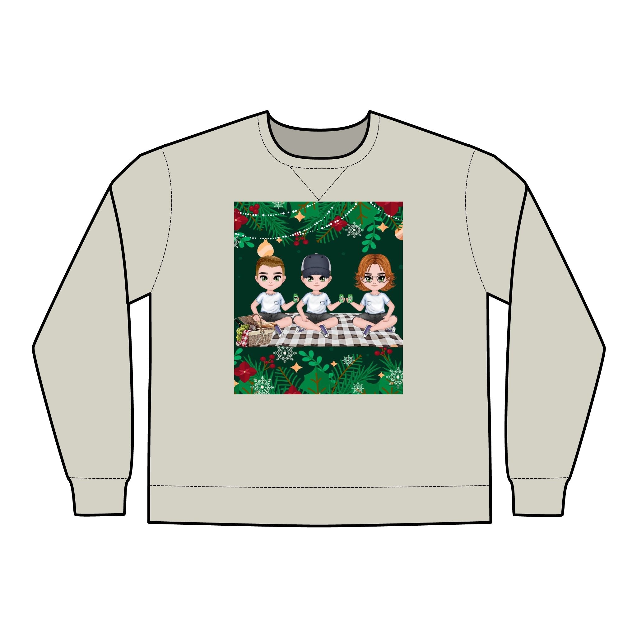 Christmas Family themed Unisex ComfortWash® Garment Dyed Crewneck Sweatshirt