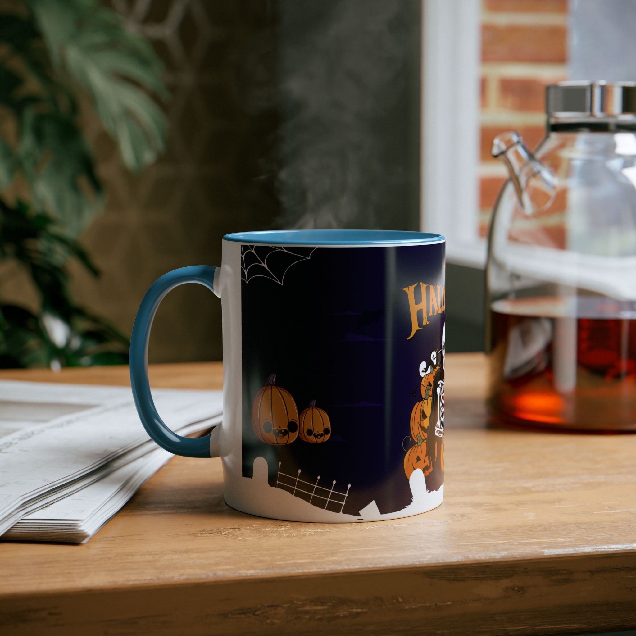 Halloween is Better with Skeleton | Two-Tone Coffee Mugs