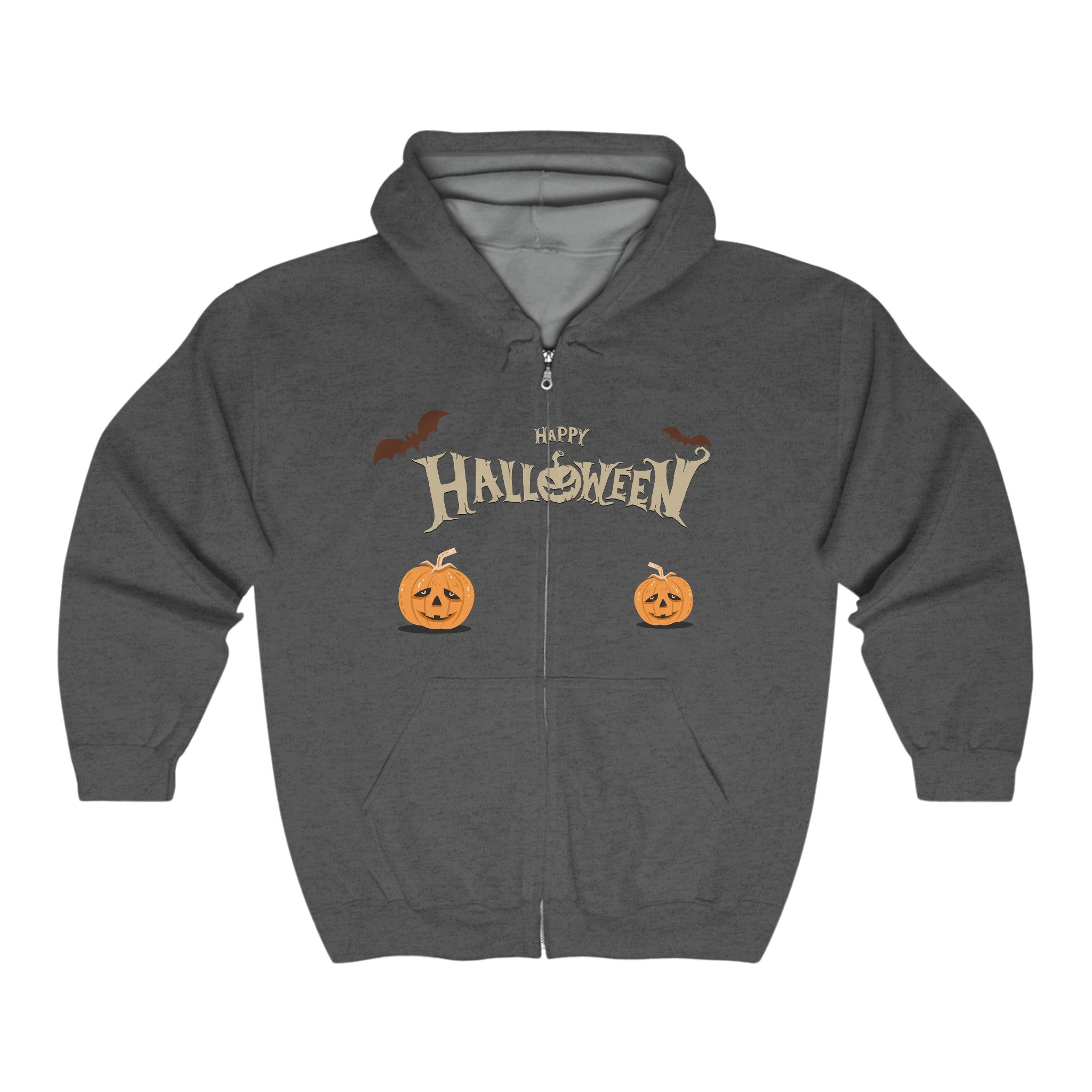 Halloween with Pumpkins | Unisex Heavy Blend Full Zip Hooded Sweatshirt