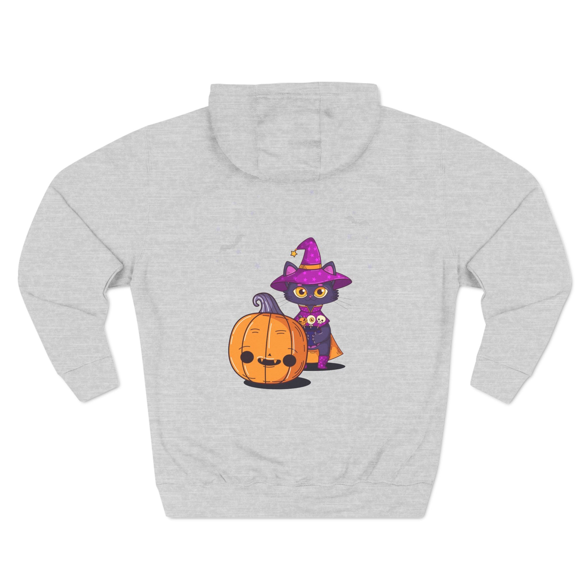 Halloween with Witch's Cats | Three-Panel Fleece Hoodie