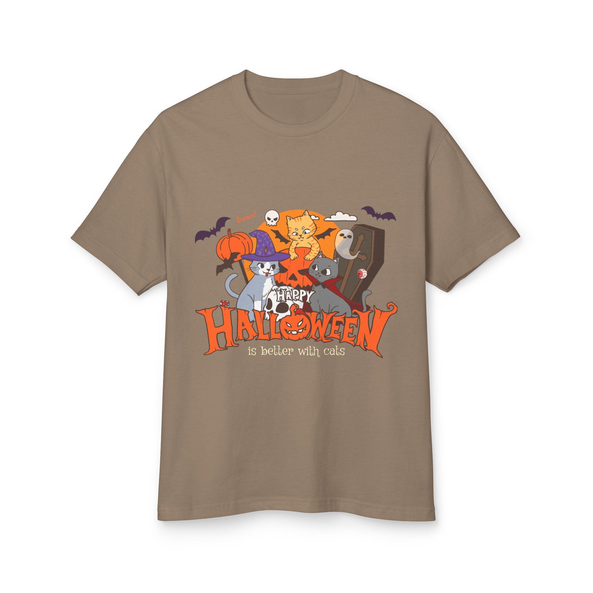Halloween is Better with Cats | Unisex Garment-Dyed Heavyweight Cotton Tee