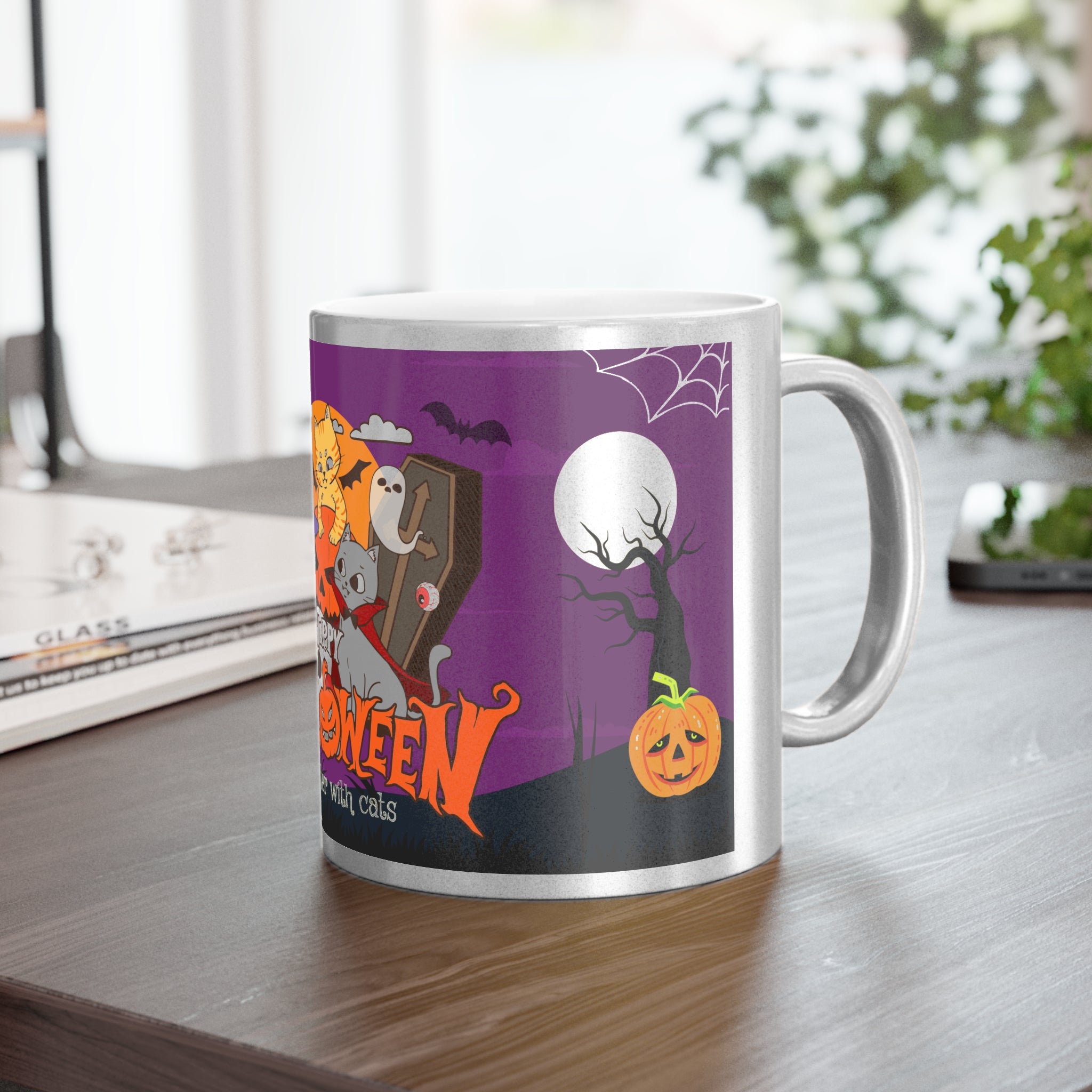 Happy Halloween is Better with Cats | Metallic Mug