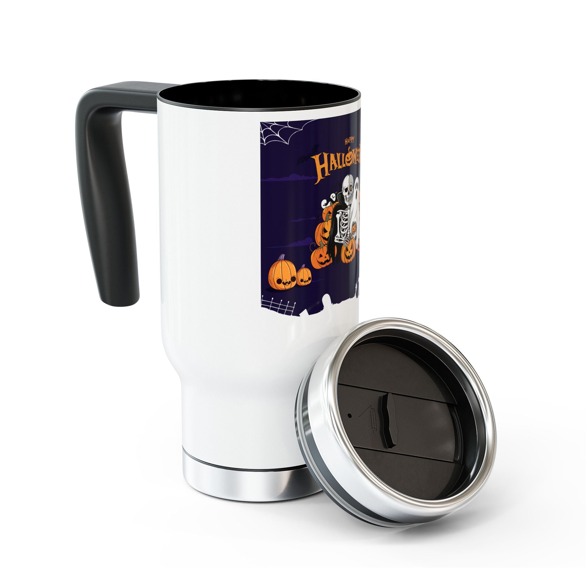 Halloween is Better with Skeleton | Stainless Steel Travel Mug with Handle