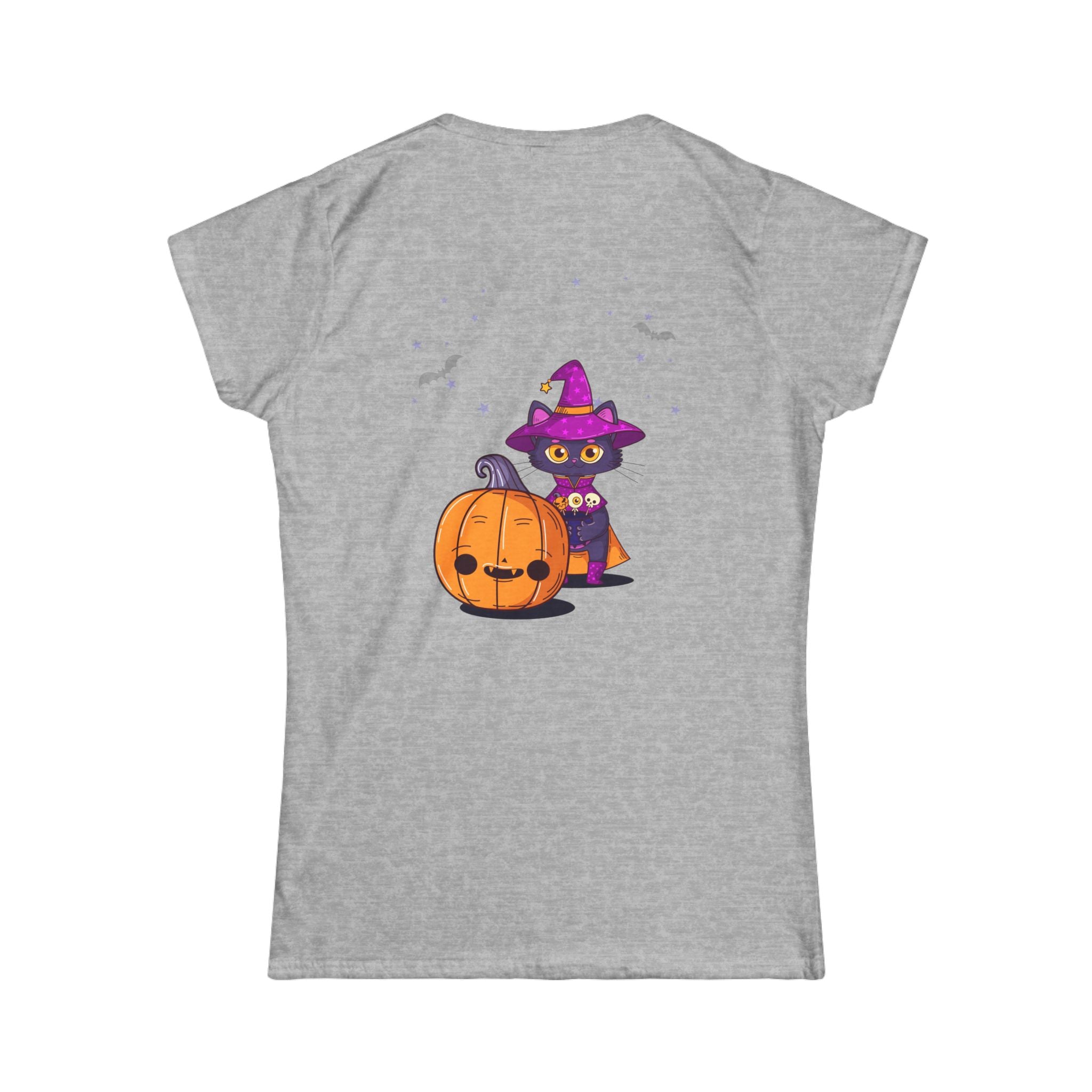 Halloween with Witch's Cats | Women's Softstyle Tee