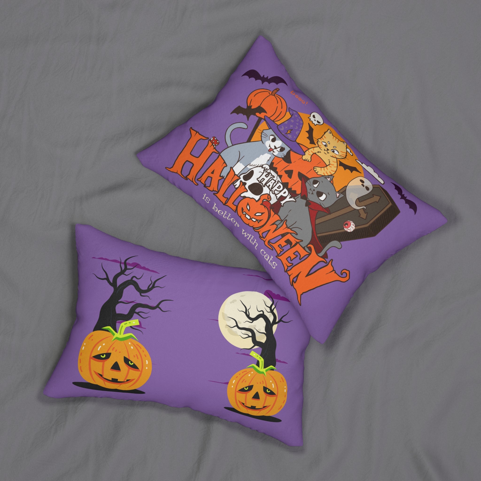 Halloween is Better with Cats | Spun Polyester Lumbar Pillow