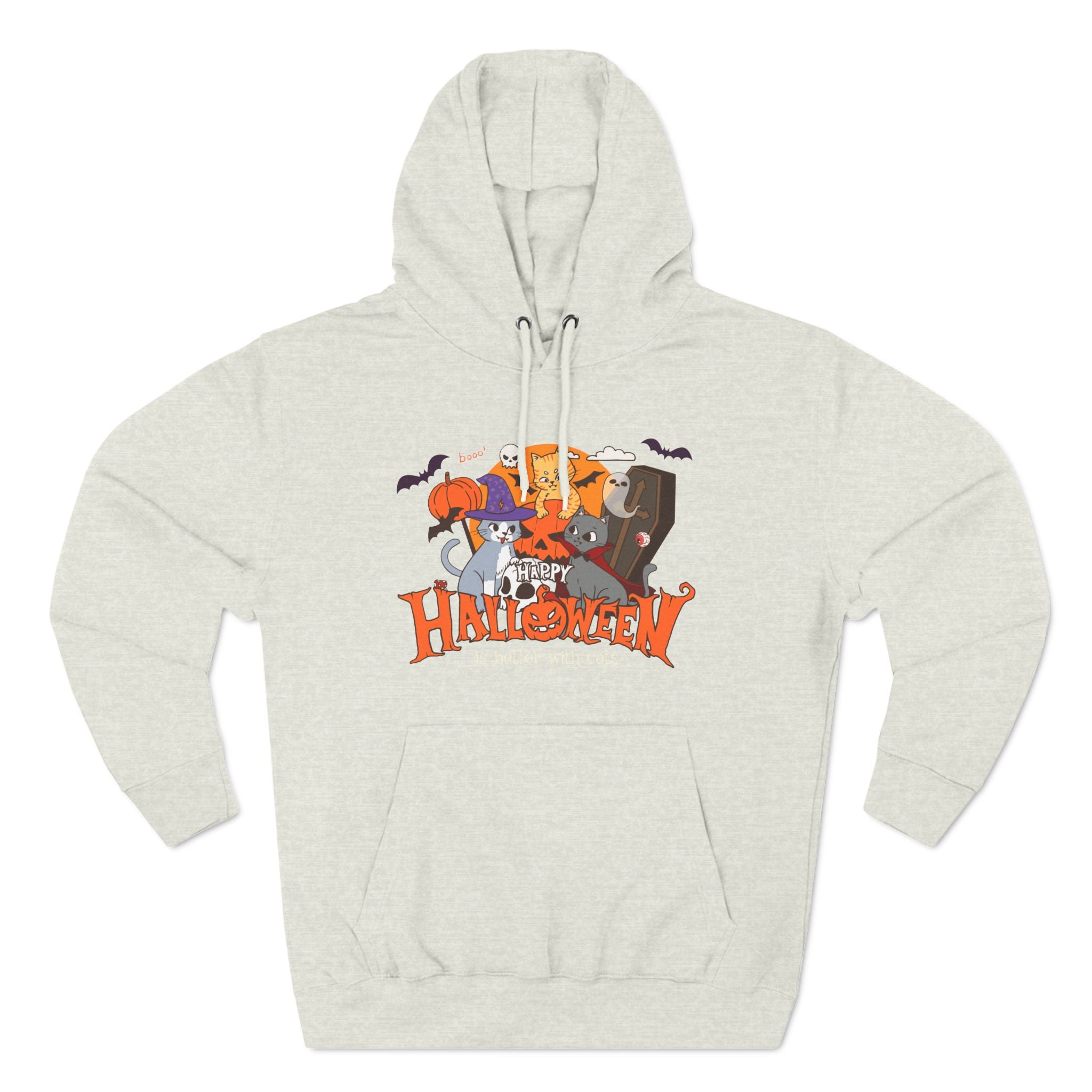 Halloween is Better with Cats | Three-Panel Fleece Hoodie