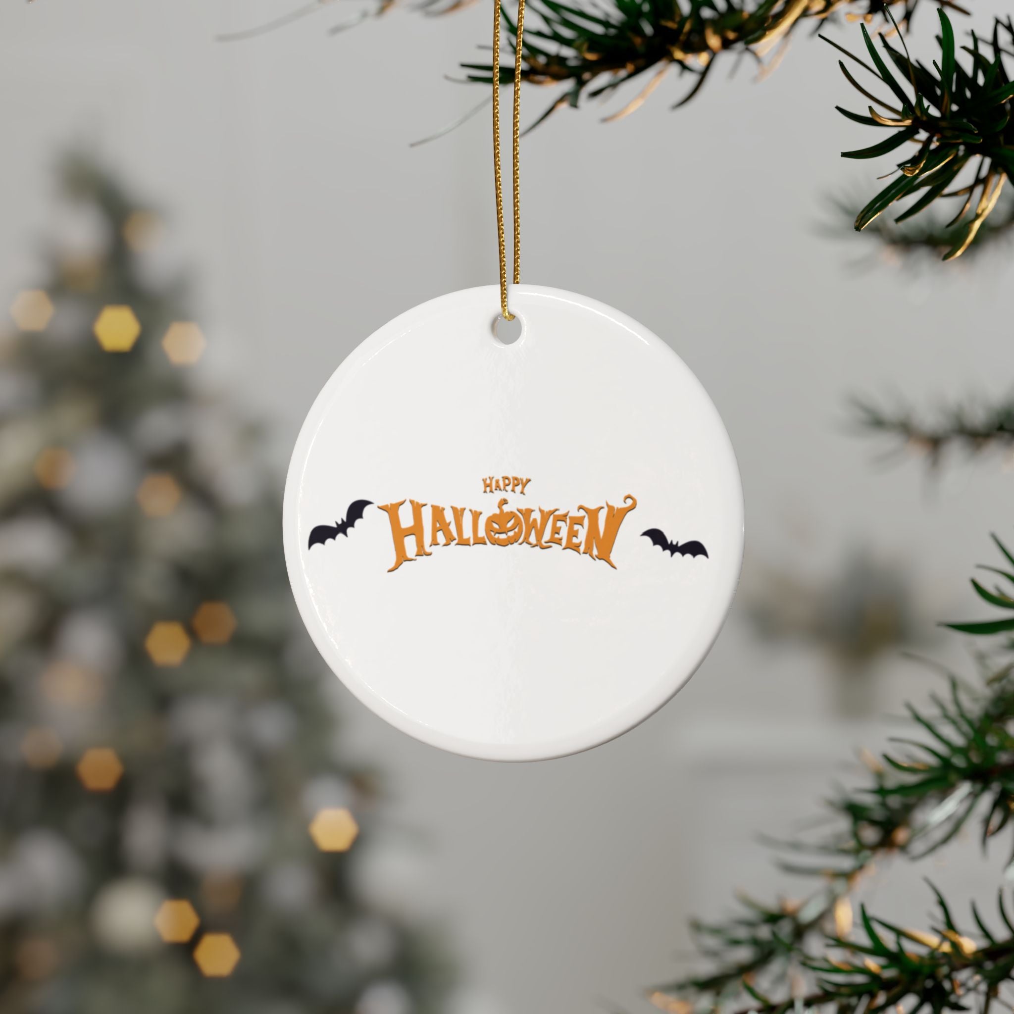 Halloween with Bats | Ceramic Ornaments