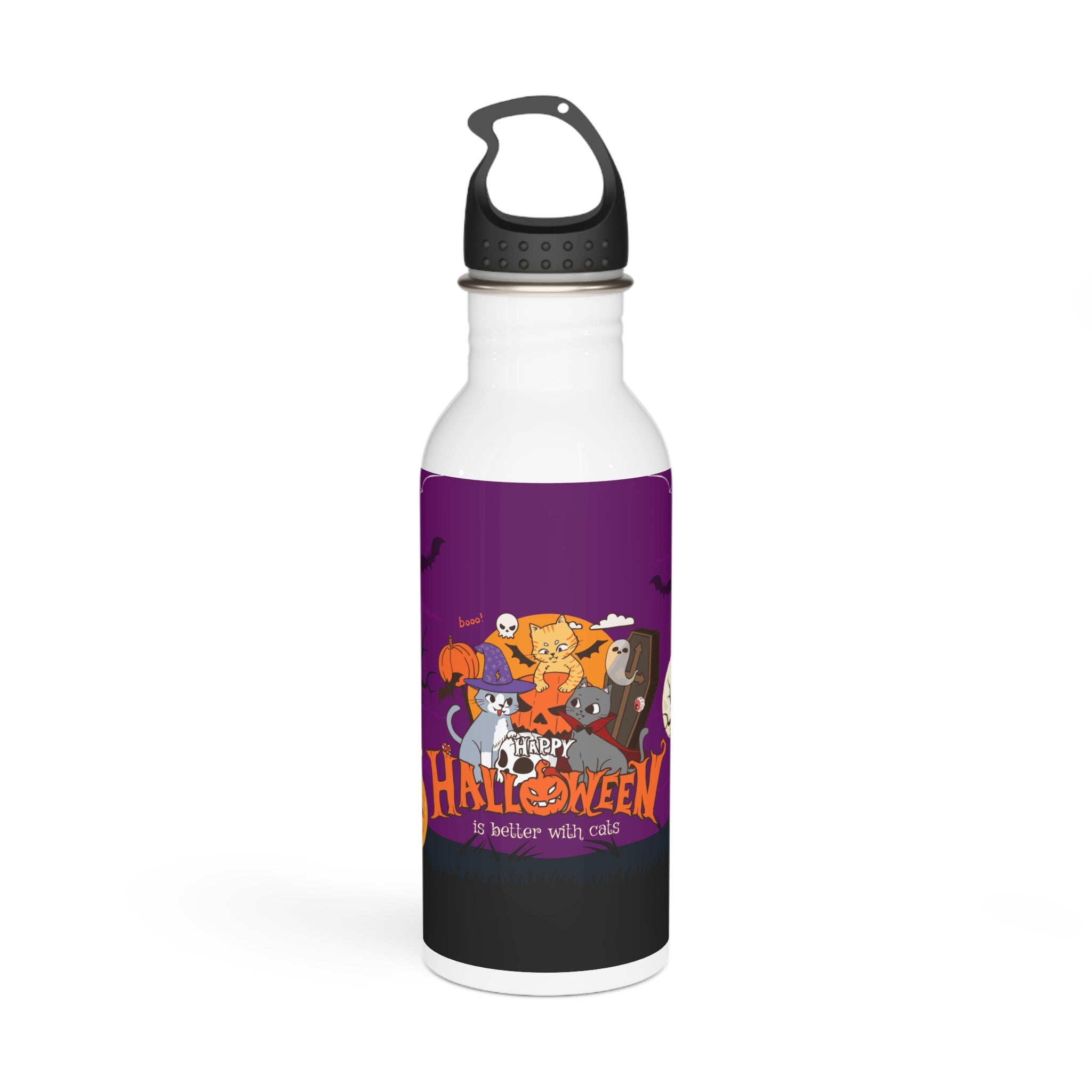 Happy Halloween is Better with Cats | Stainless Steel Water Bottle
