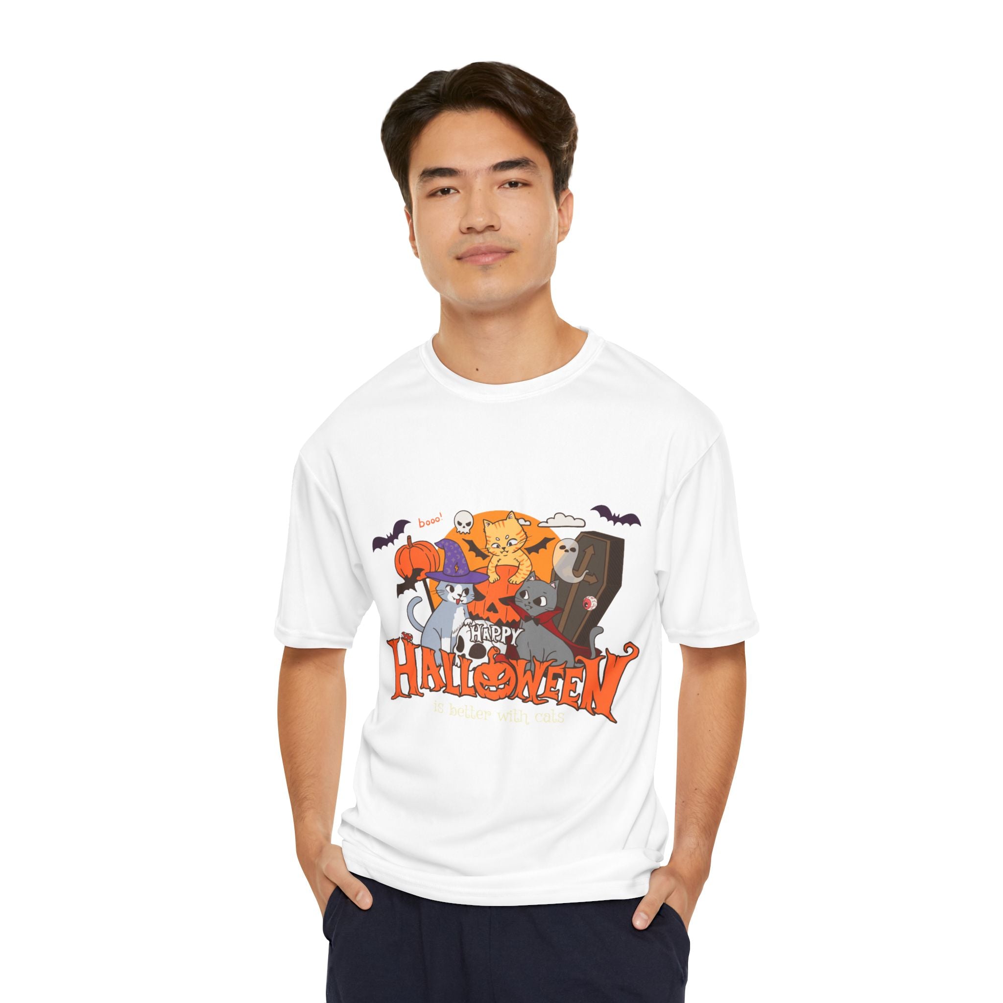 Halloween is Better with Cats | Men's Performance T-Shirt