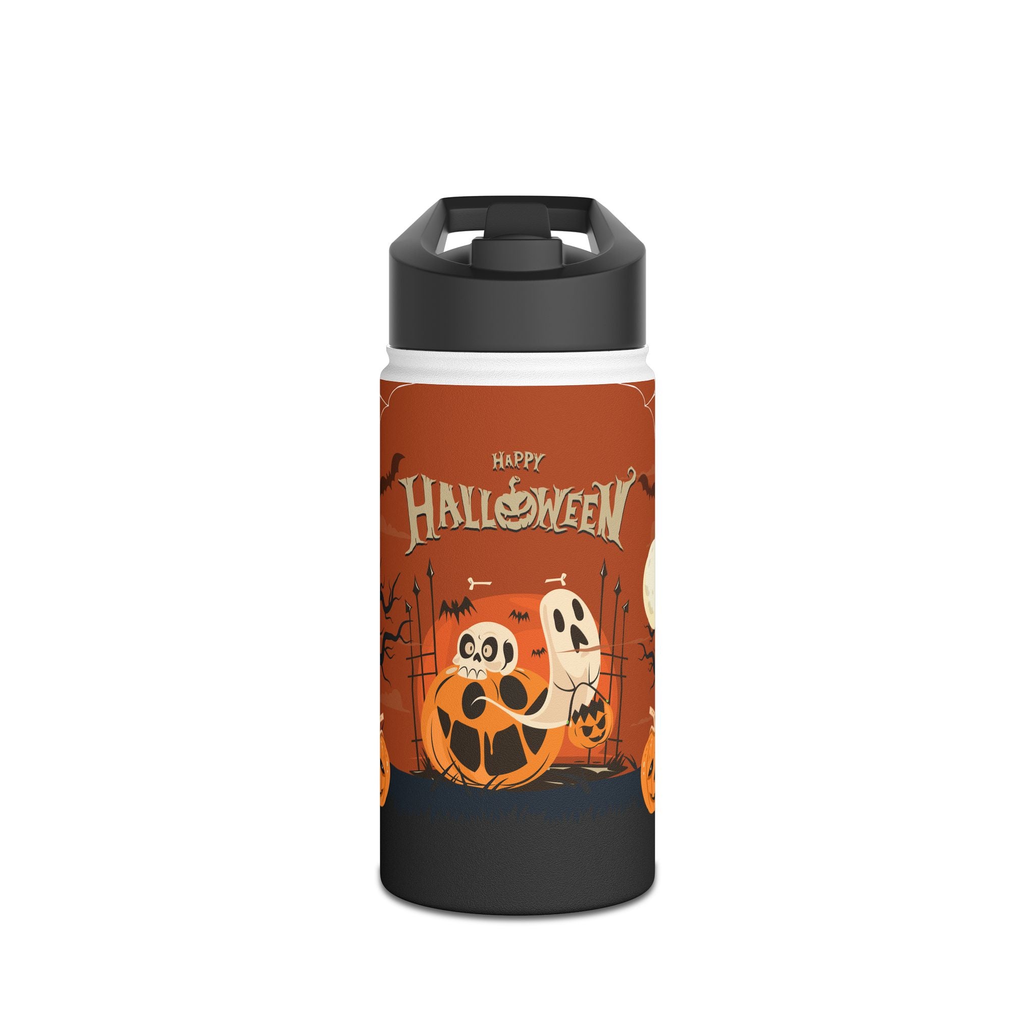 Happy Halloween with Pumpkin | Stainless Steel Water Bottle, Standard Lid