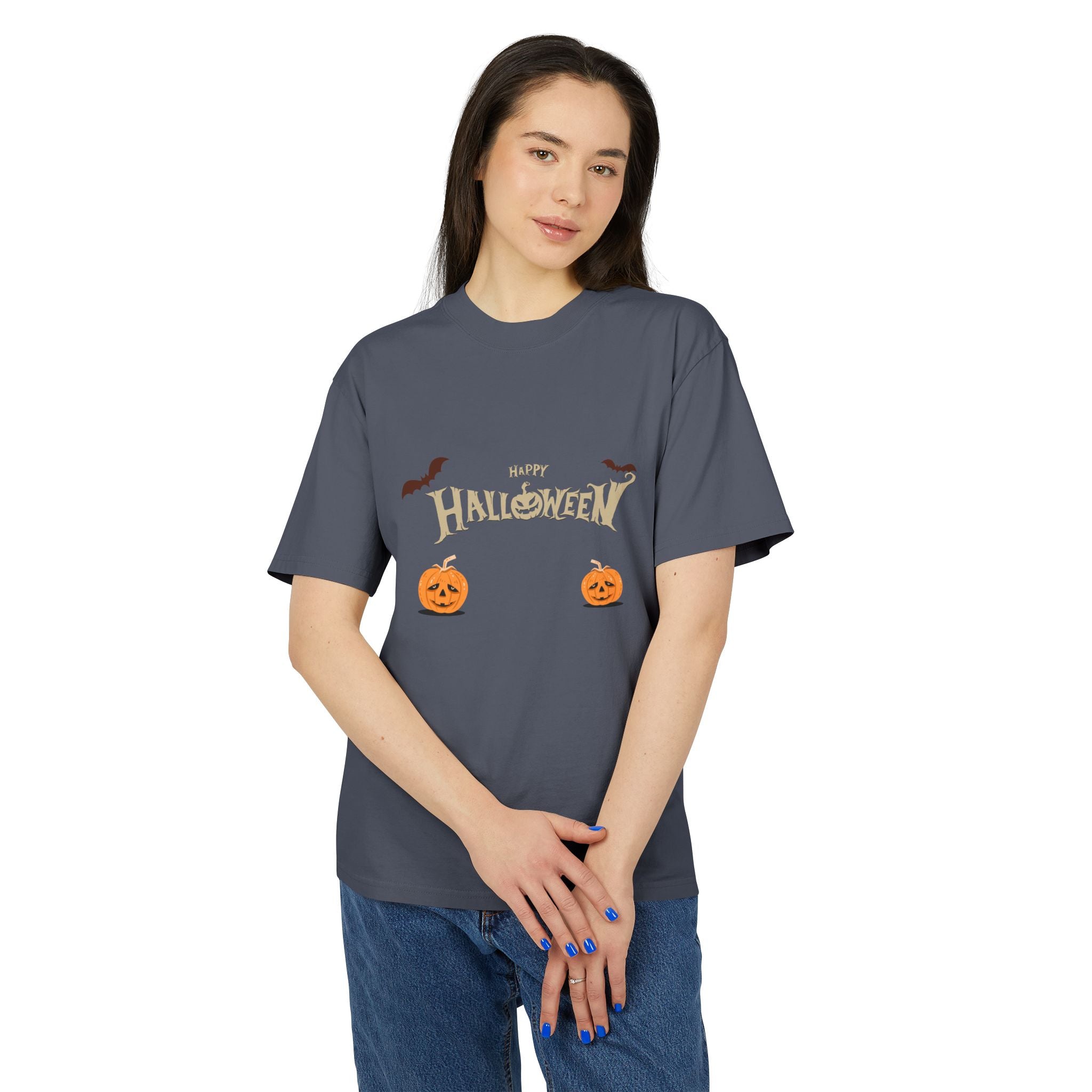 Halloween with Pumpkins | Unisex Heavy Faded Tee